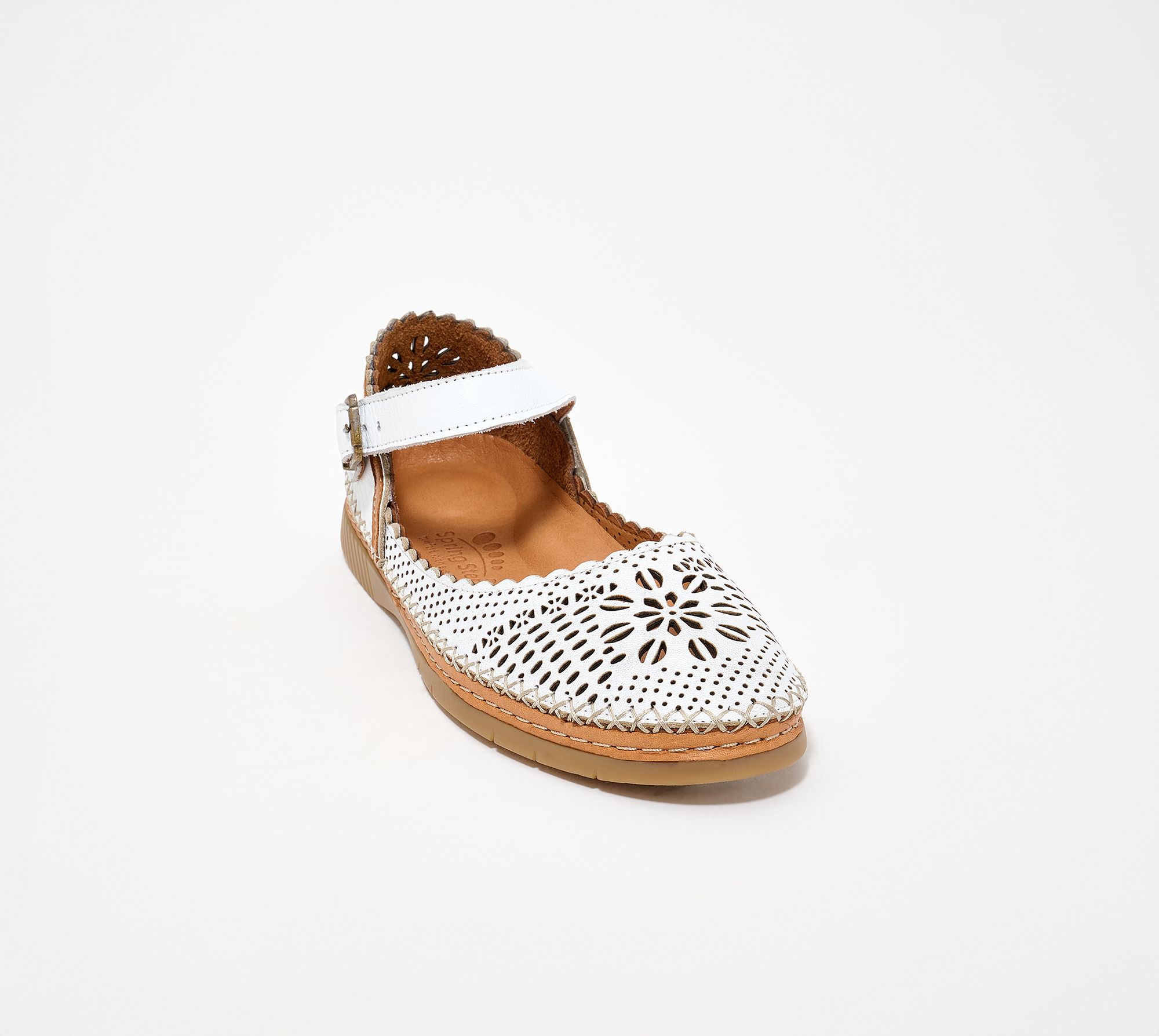 Spring Step Perforated Mary Janes - Zabelle