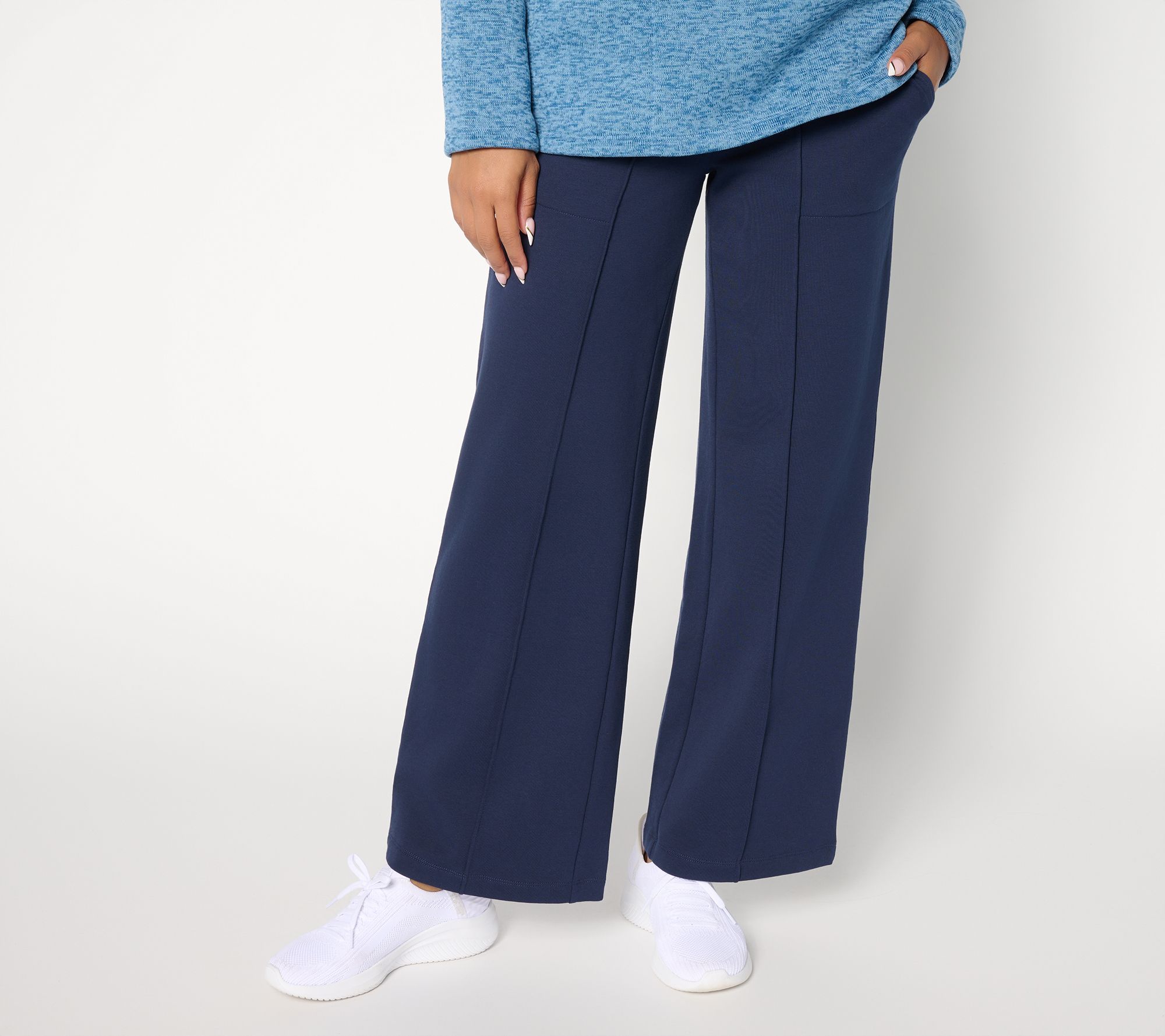 "As Is" Denim & Co. Active Tall Brushed Back French Terry Wide Leg Pants