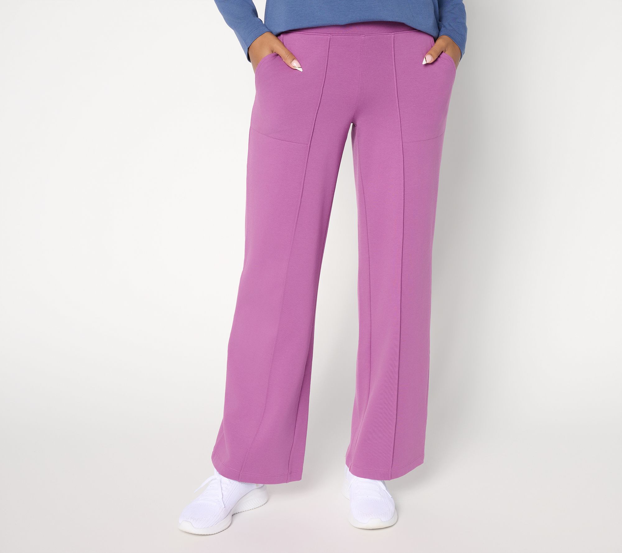 "As Is" Denim & Co. Active Tall Brushed Back French Terry Wide Leg Pants