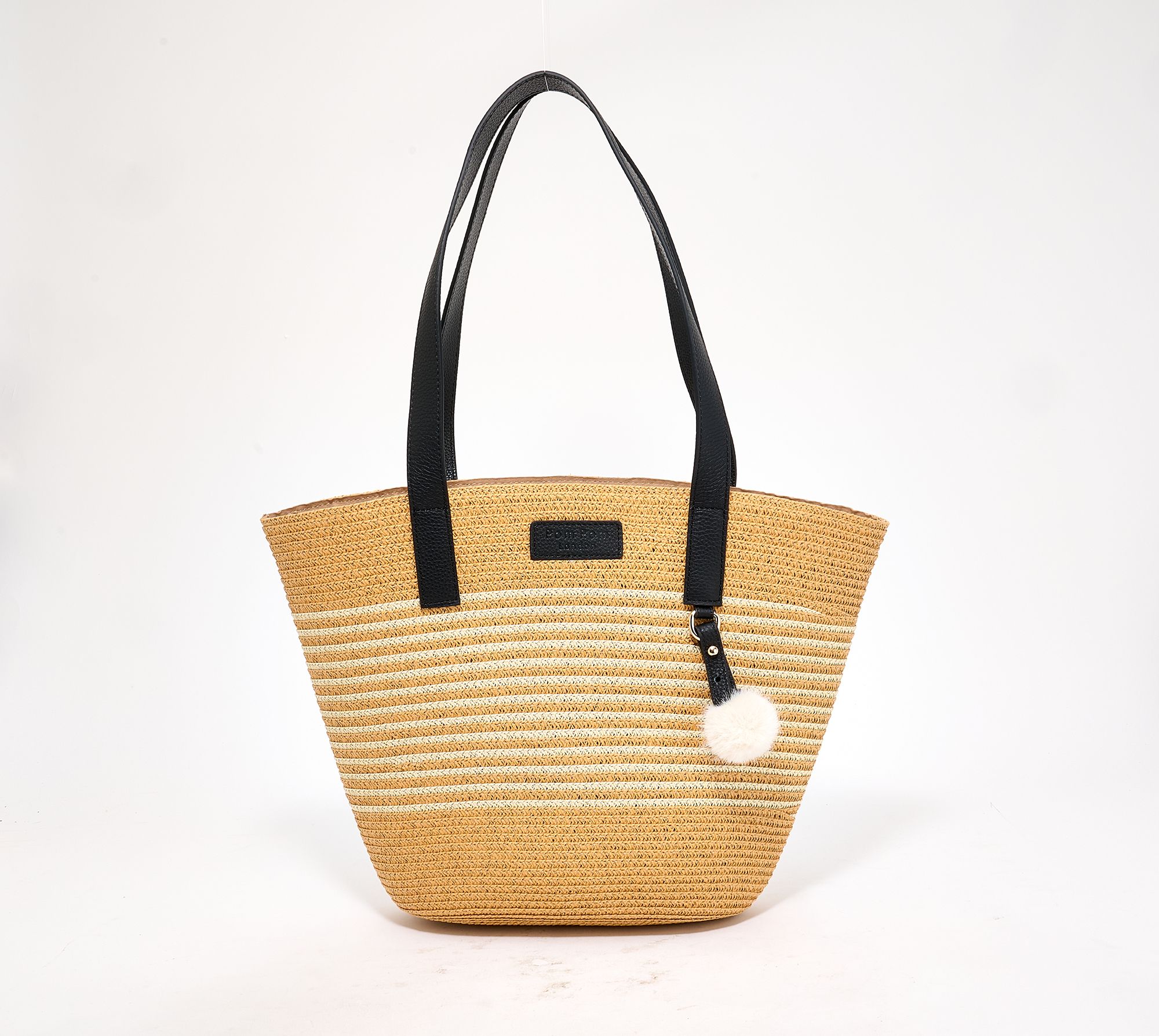 Pom Pom London Studland Straw Basket Tote