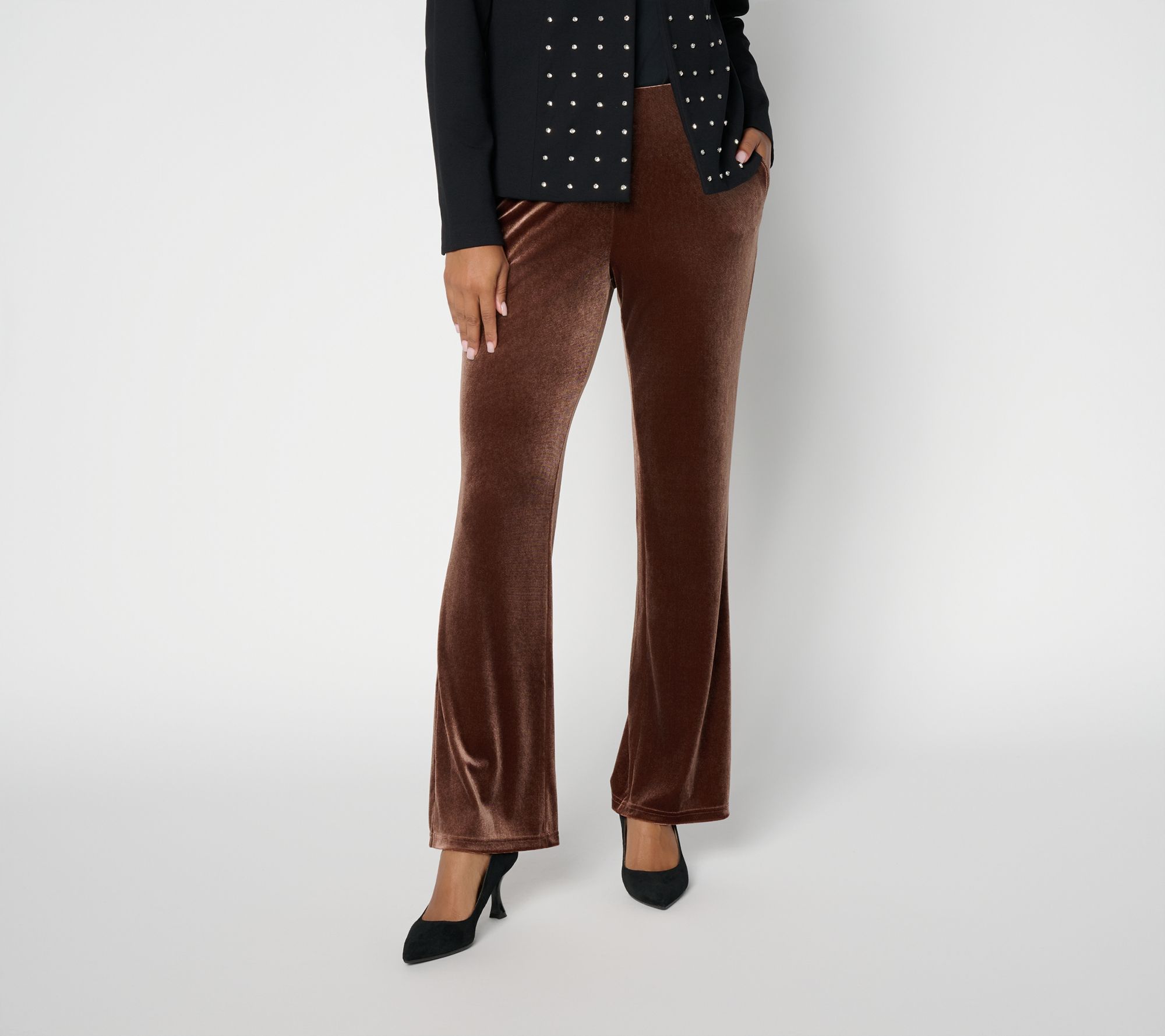  Studio Park x Pat DeMentri Regular Flare Leg Velvet Pant