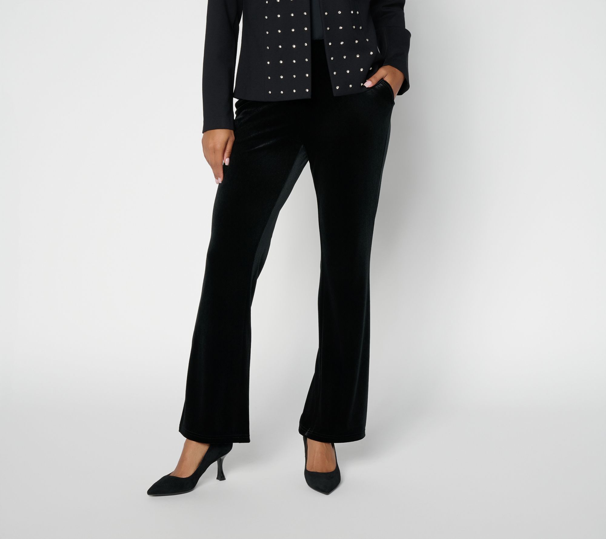 Studio Park x Pat DeMentri Regular Flare Leg Velvet Pant