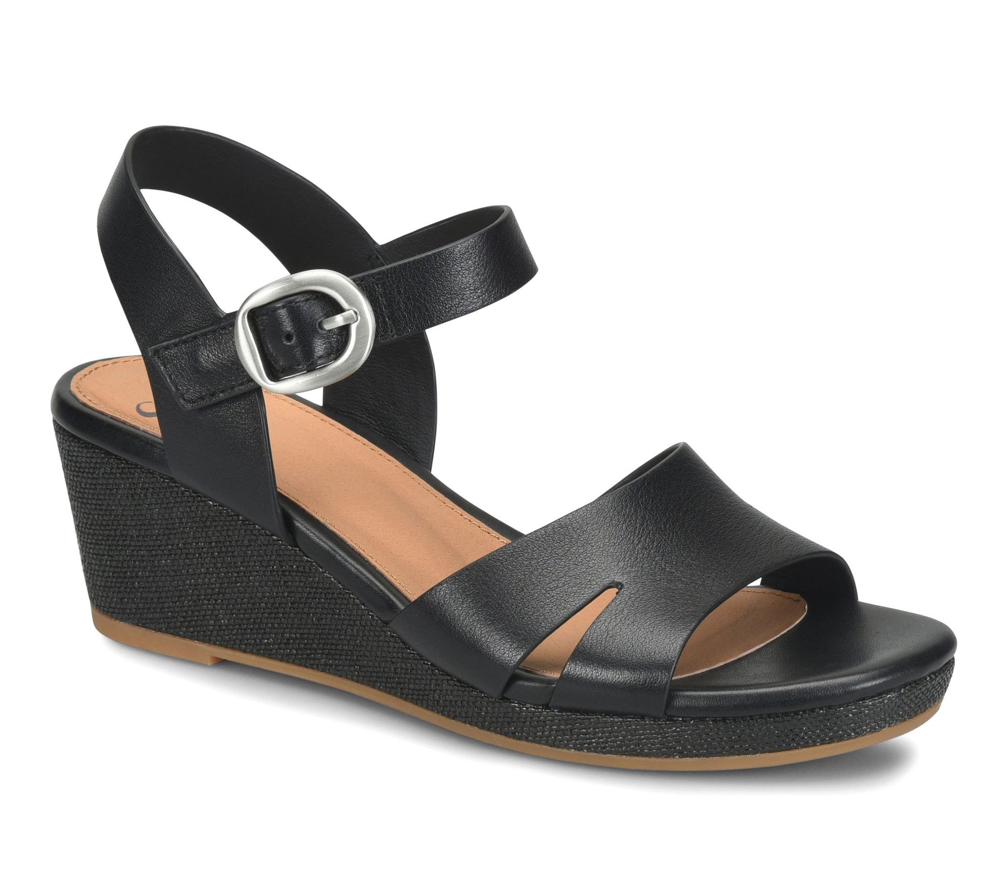 Sofft Leather Textured Wedge Sandal - Vanessa