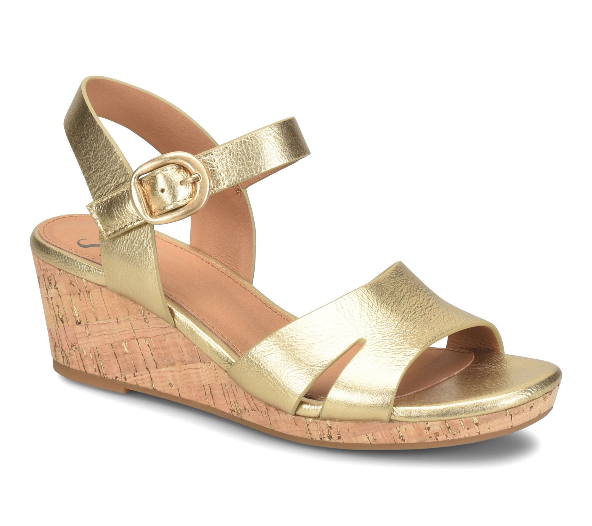 Sofft Leather Textured Wedge Sandal - Vanessa