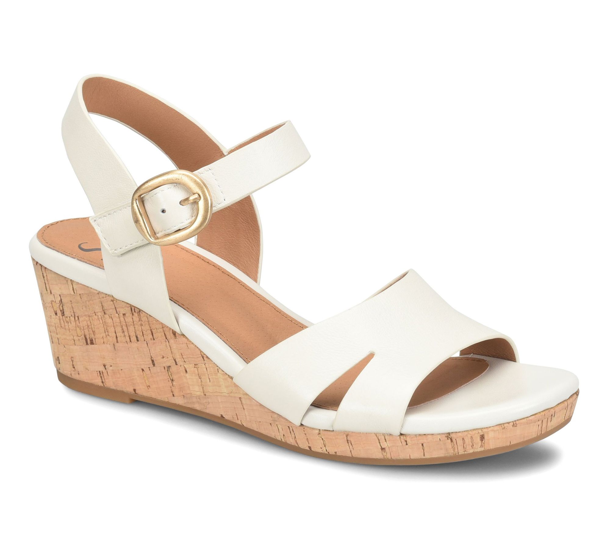 Sofft Leather Textured Wedge Sandal - Vanessa