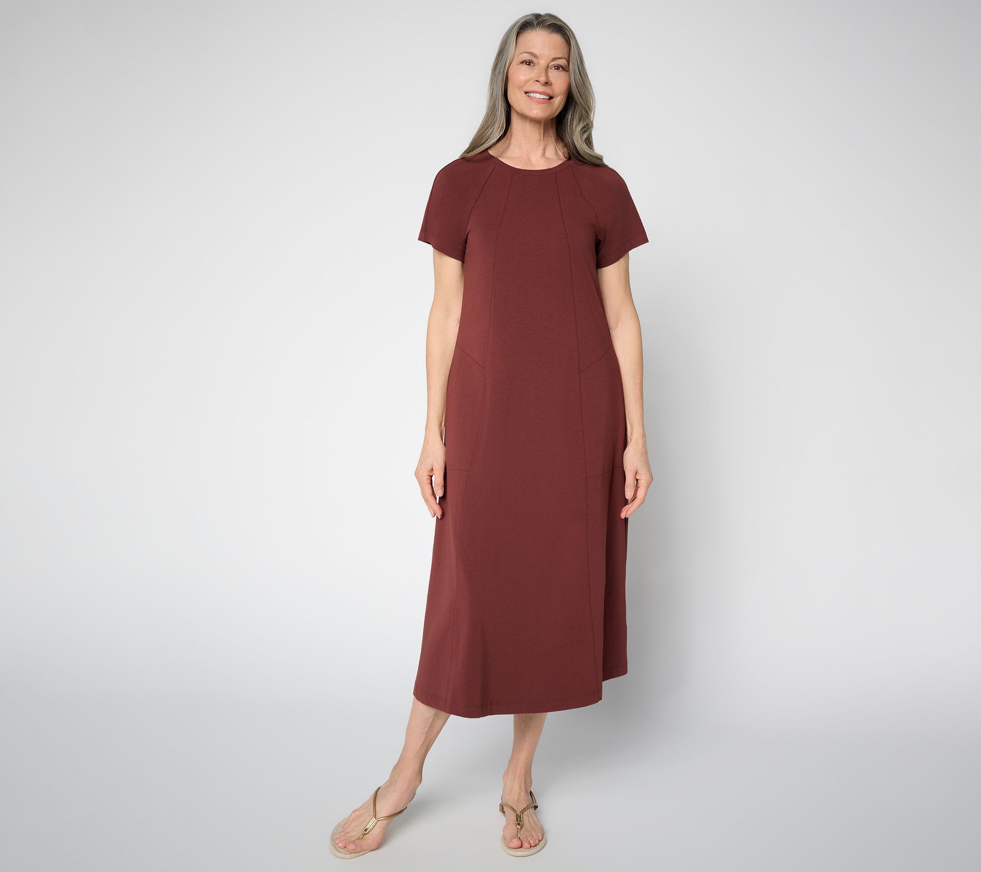 "As Is" AnyBody Tall Cozy Knit Jersey Midi Dress