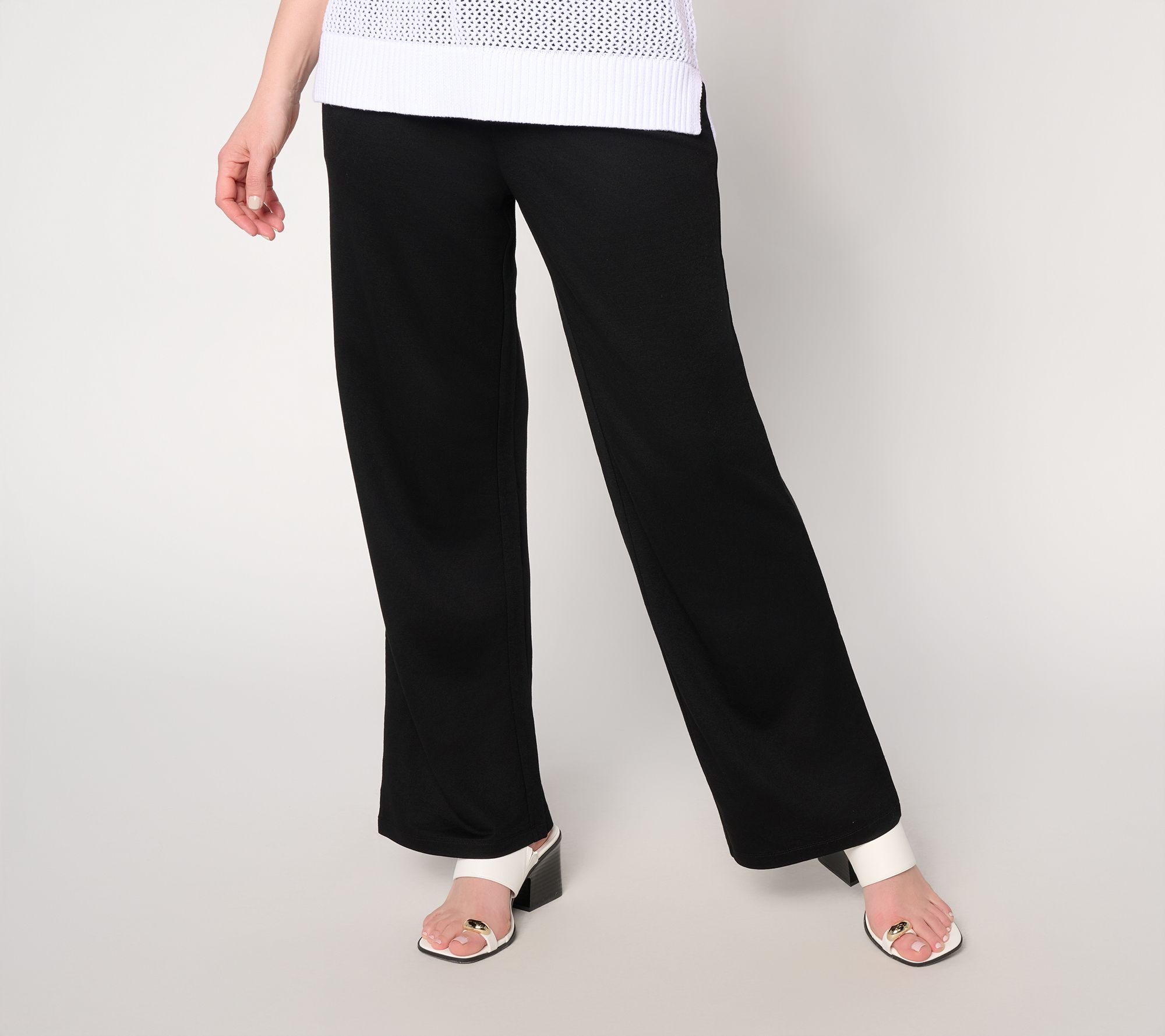 "As Is" Belle by Kim Gravel Regular Cabana Knit Full Length Pant