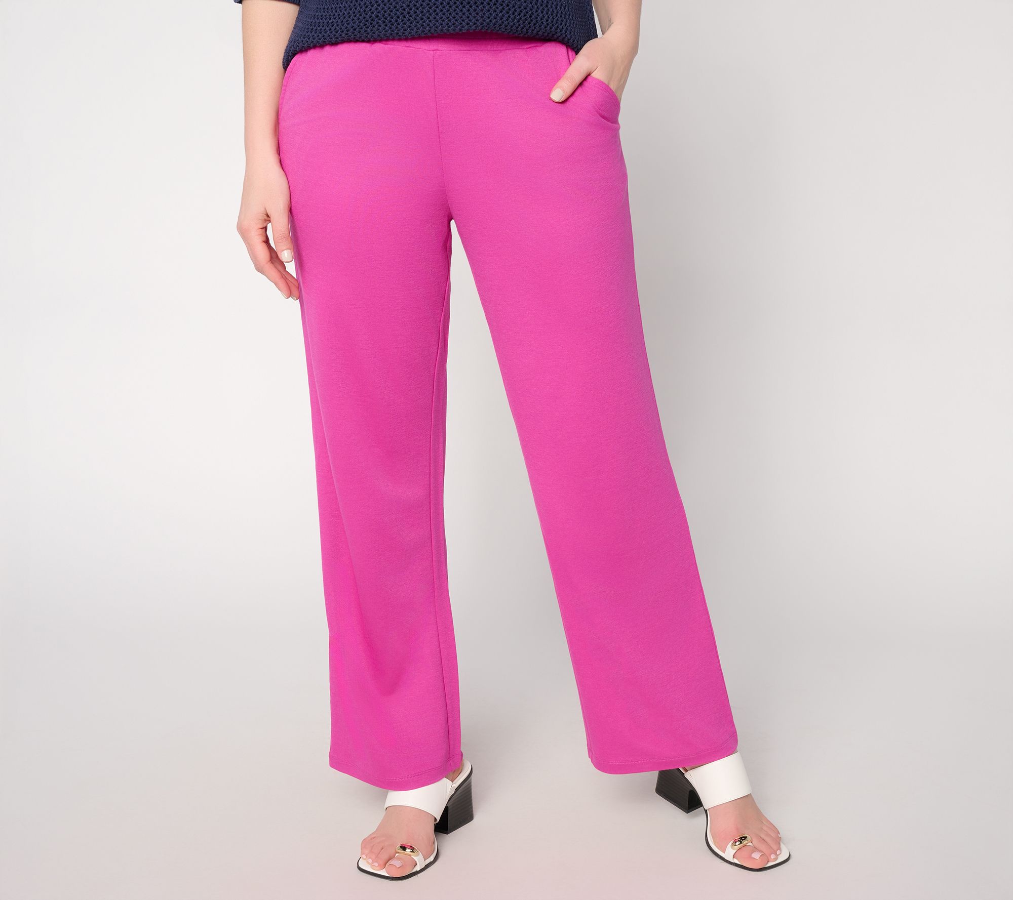 "As Is" Belle by Kim Gravel Regular Cabana Knit Full Length Pant
