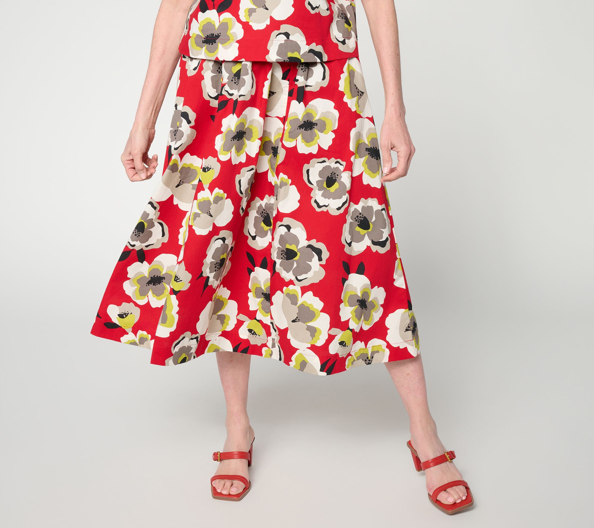 "As Is" Carla Rockmore Collection Reg Pull-On Printed Poplin Skirt