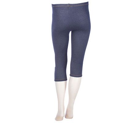 Legacy Legwear Denim Pedal Pusher with Snaps - QVC.com