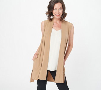 Every Day by Susan Graver Liquid Knit Open Front Vest