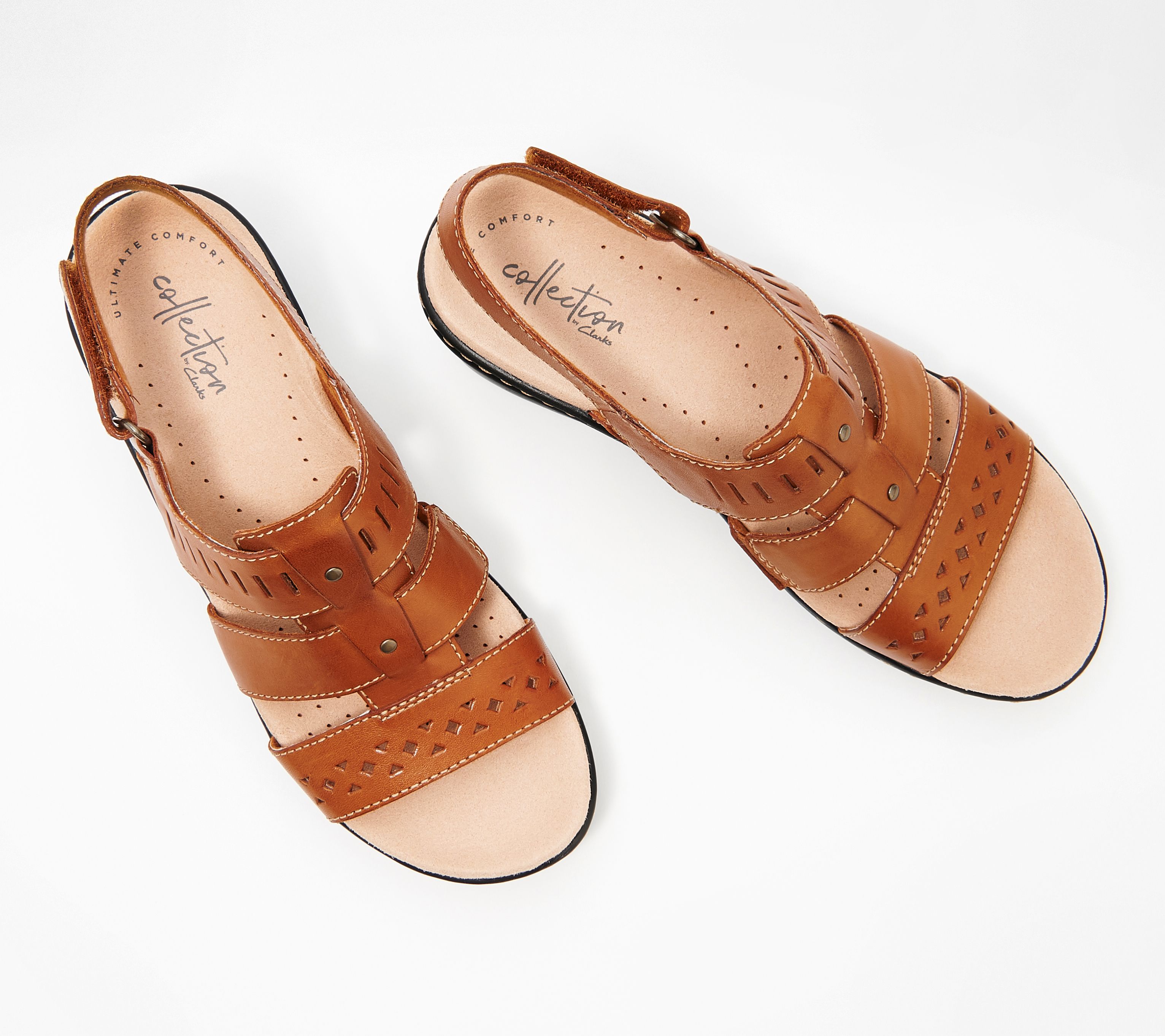 Leather Cut-Out Sandals Lexi Qwin Tan Brown Details about  / Clarks Collection 6.5 M