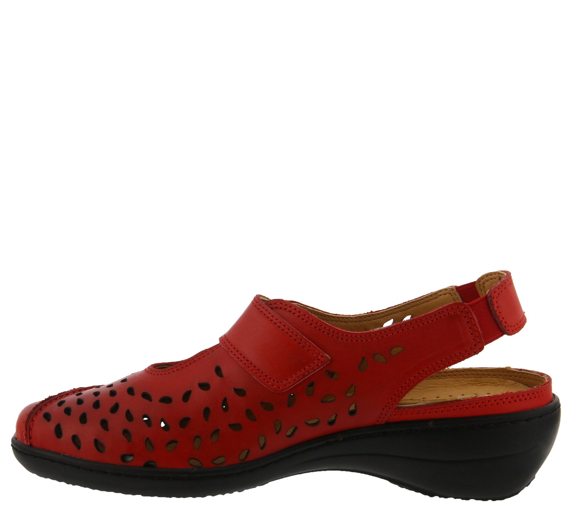 Spring Step Perforated Leather Sling-back Loafers - Fogo - QVC.com