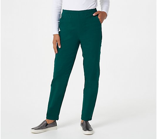 Denim & Co. Original Waist Stretch Regular Pants with Side Pockets