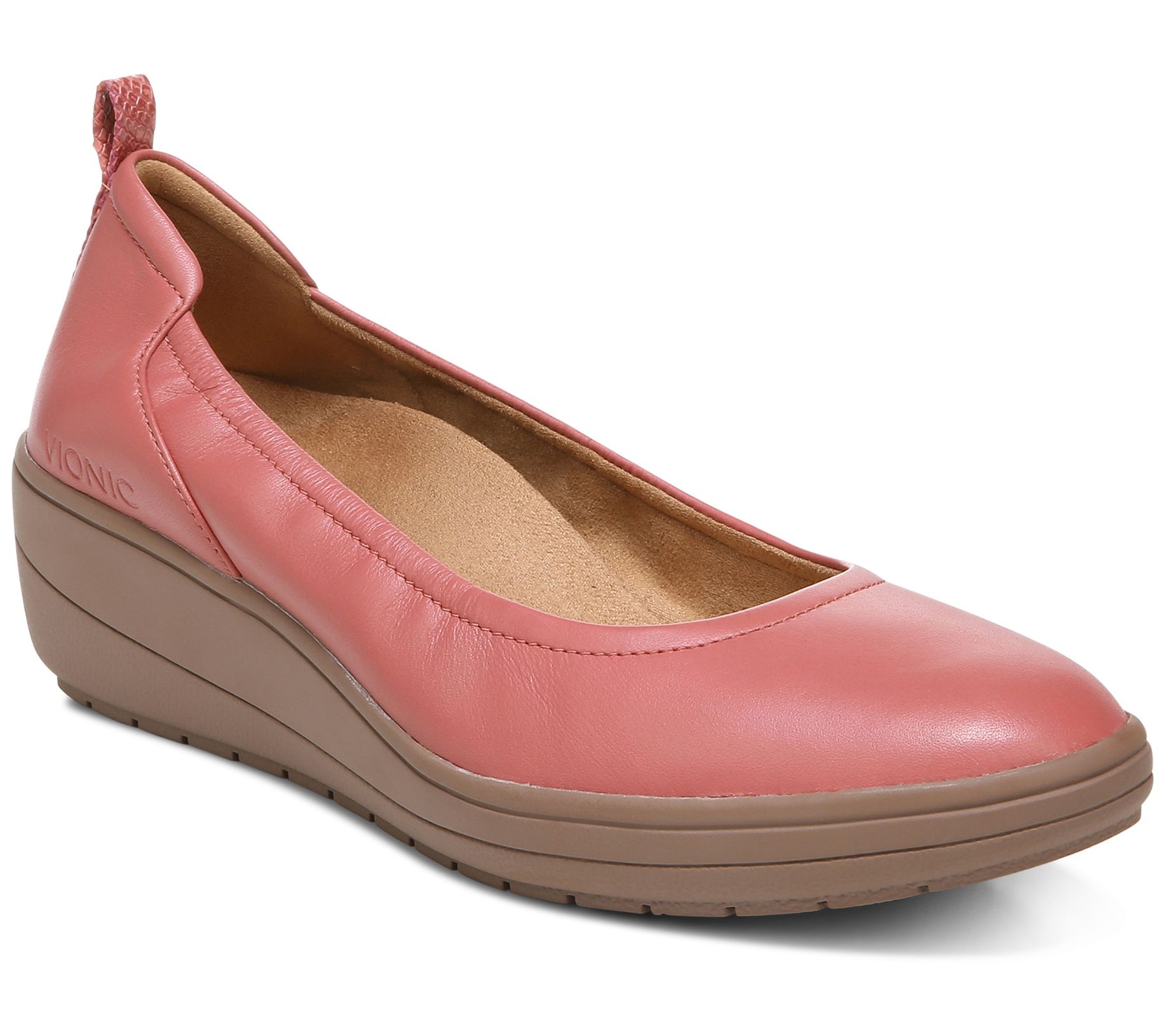 "As Is" Vionic Leather Slip-on Wedges - Jacey