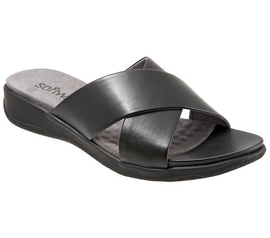 SoftWalk Slip-On Leather Sandals - Tillman
