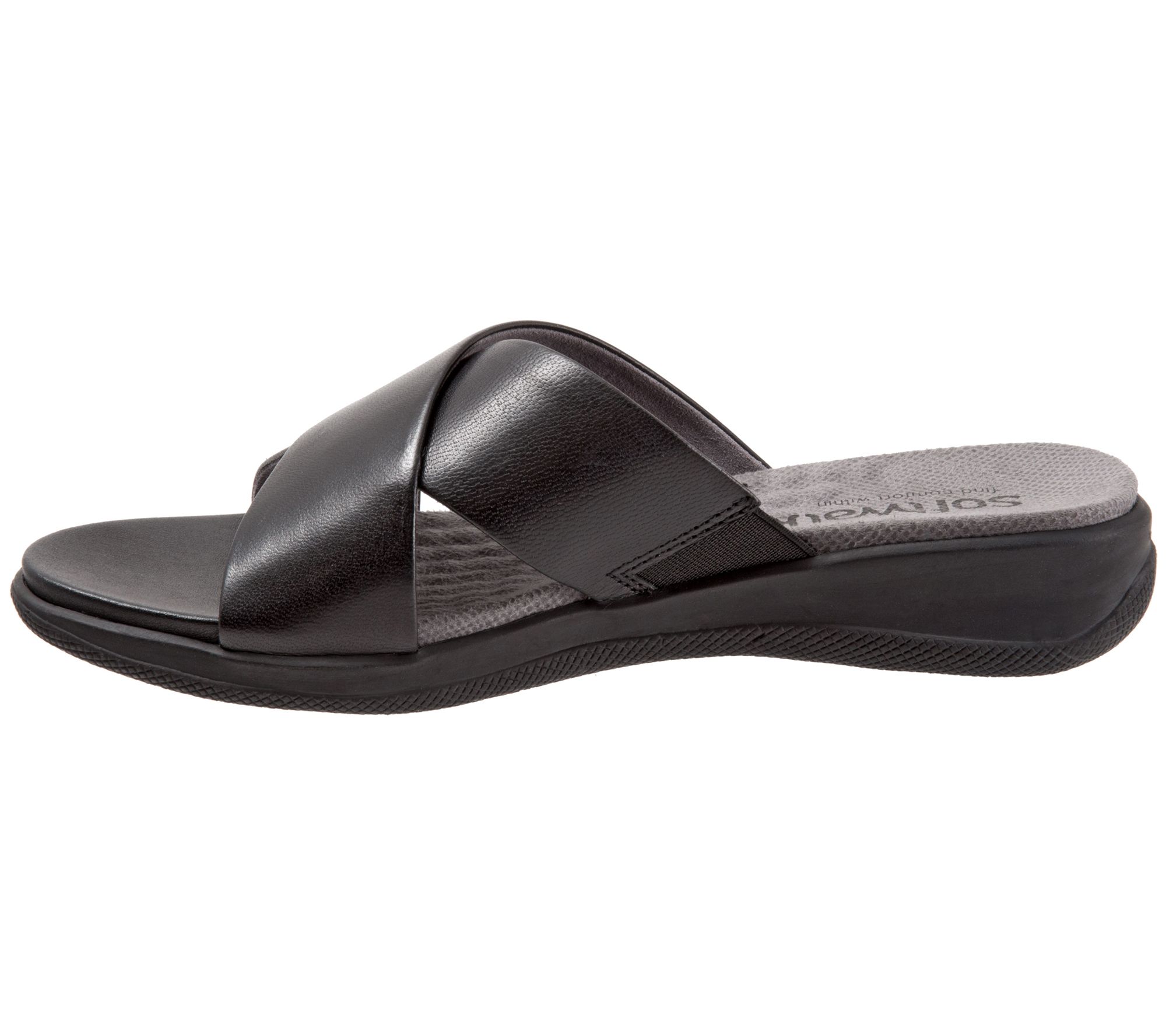 SoftWalk Slip-On Leather Sandals - Tillman - QVC.com