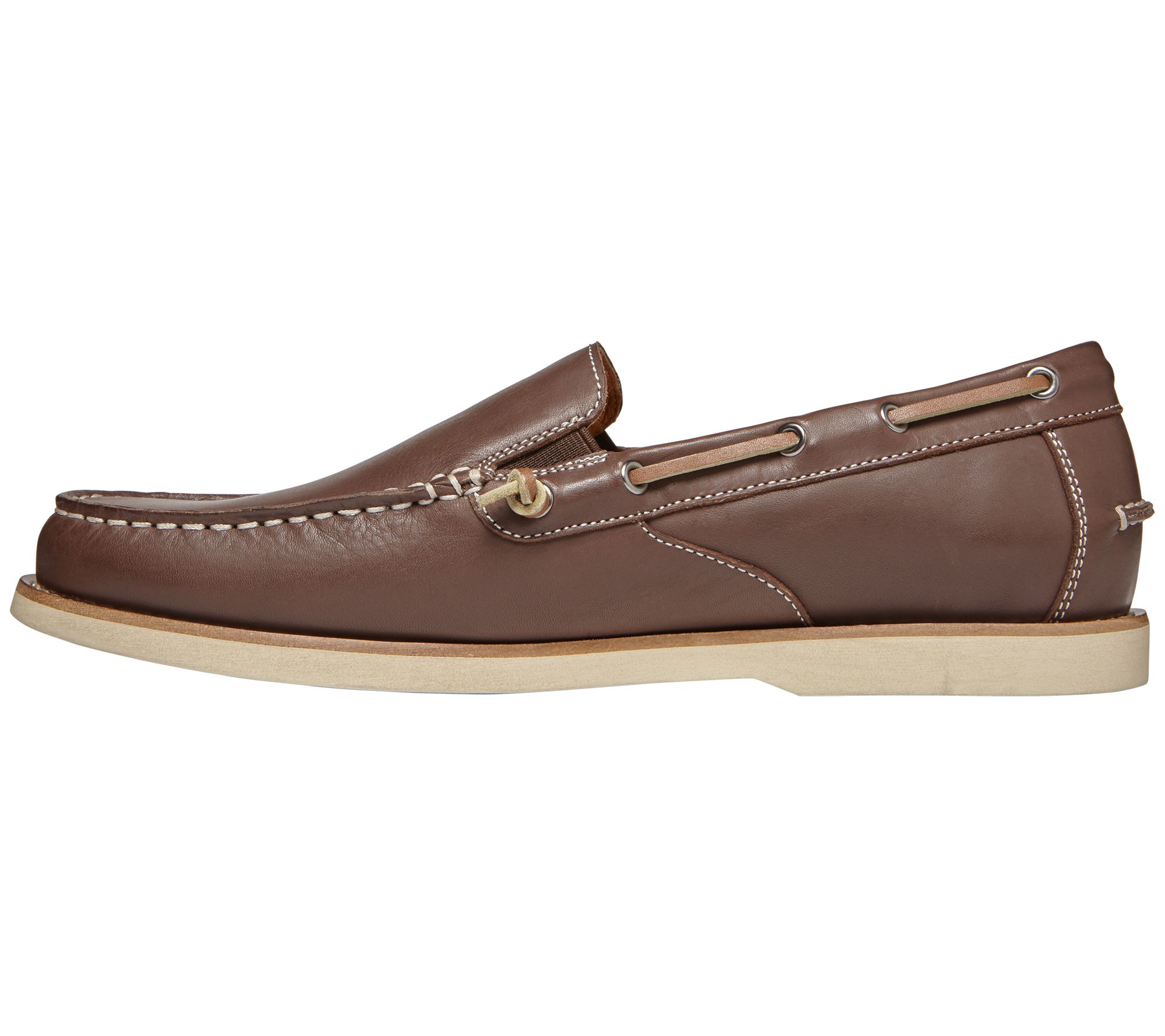 Vionic Men's Slip-On Leather Boat Shoes - Greyson - QVC.com