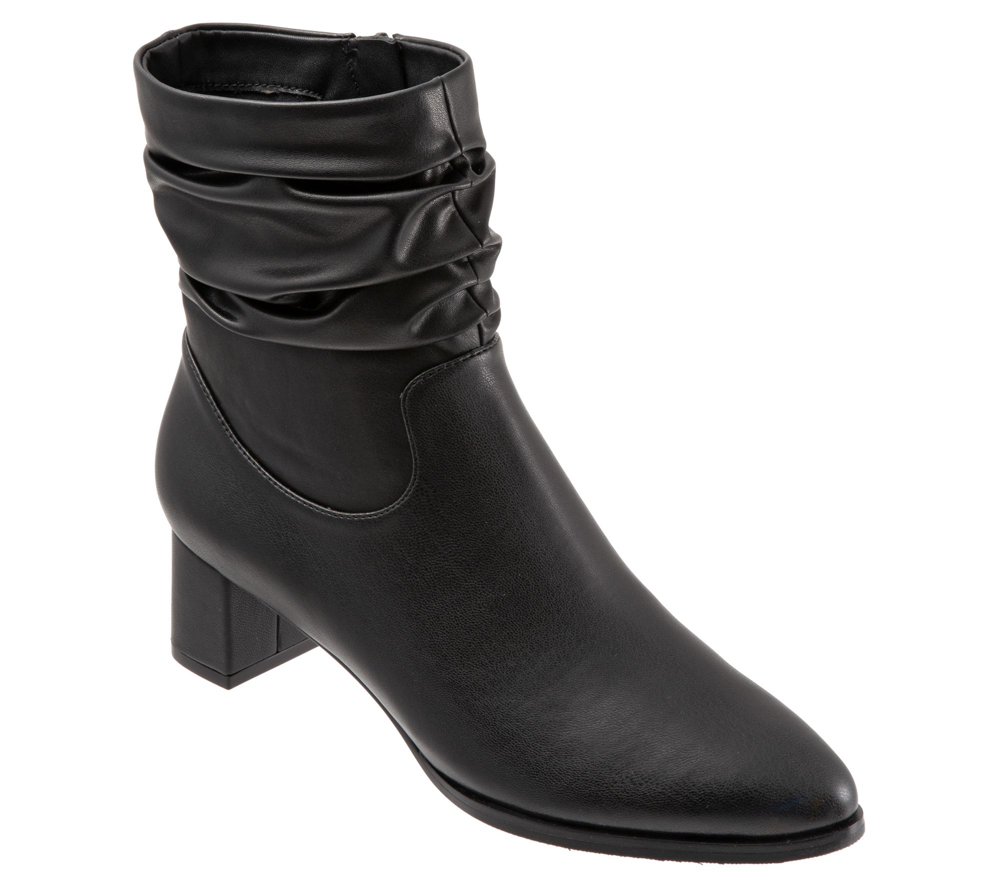 Trotters Block Heel Short Slouch Boots - Krista - QVC.com