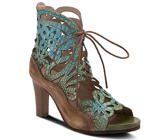 L'Artiste By Spring Step Lace Up Leather Sandals - Osocool