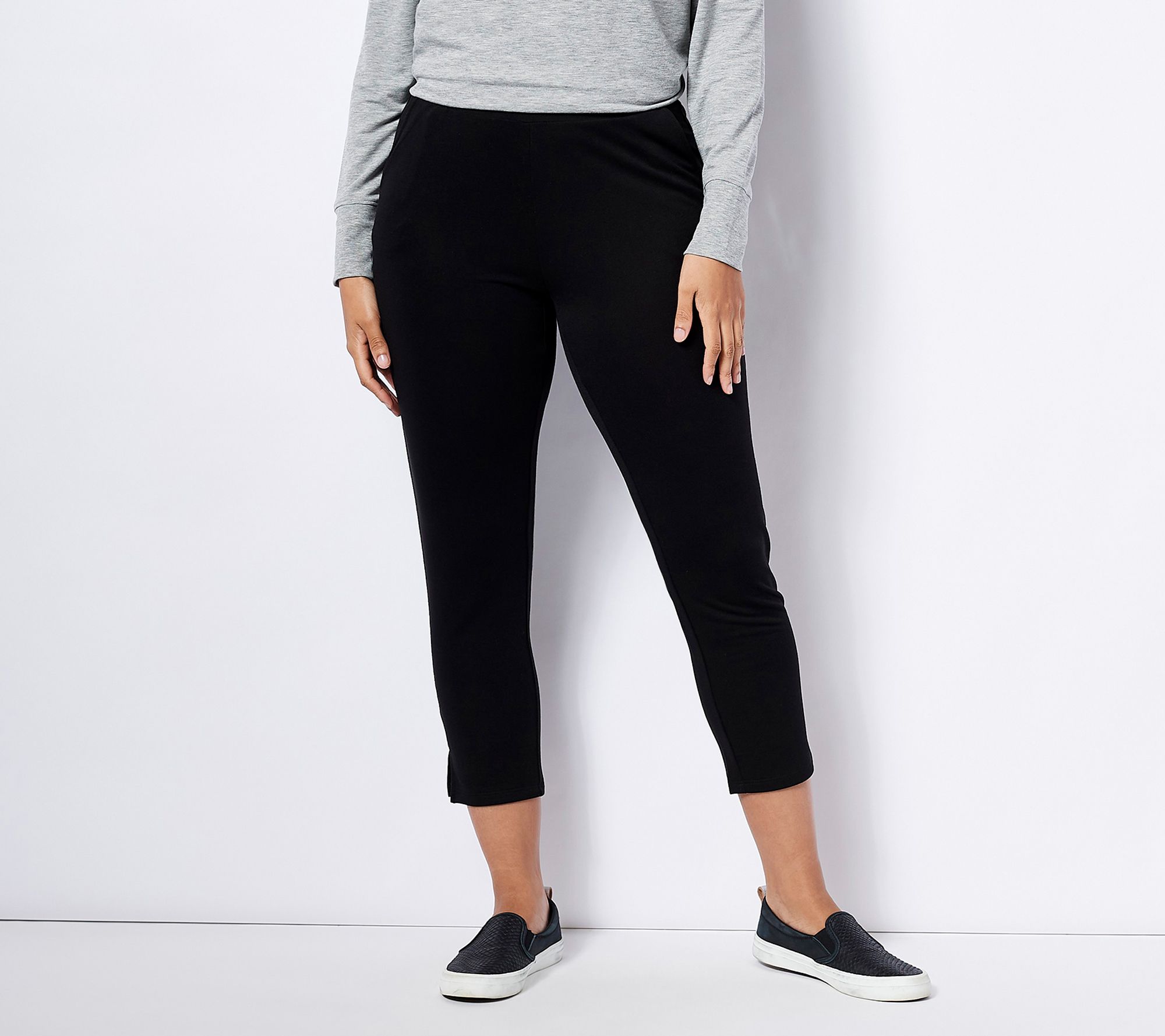 "As Is"Belle by Kim Gravel Reg Luxe French Terry Cropped Pants