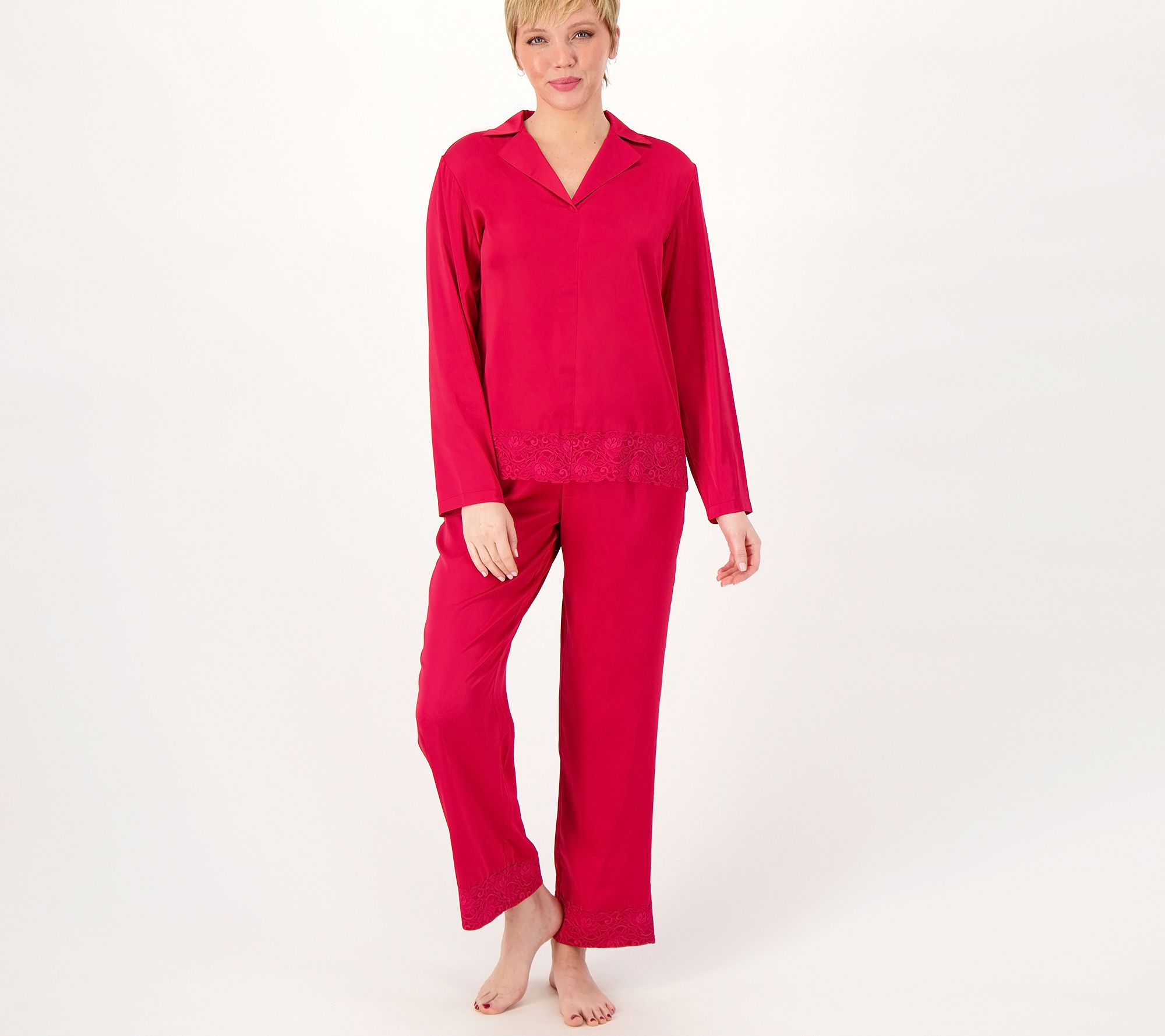 Breezies Long Sleeve Notch Neck Popover with Pant