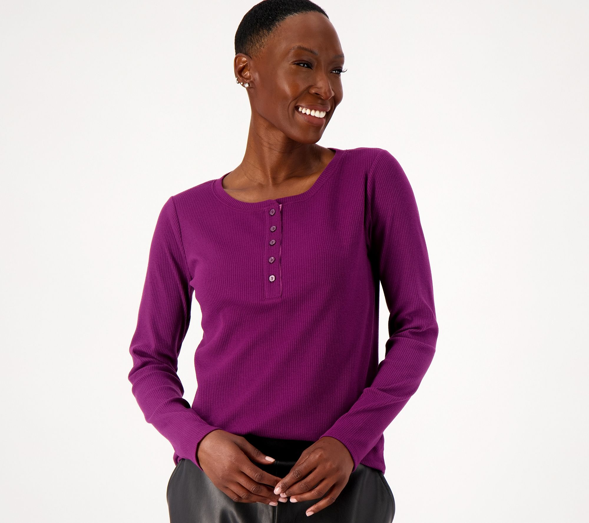 Candace Cameron Bure Long-Sleeve Henley Top