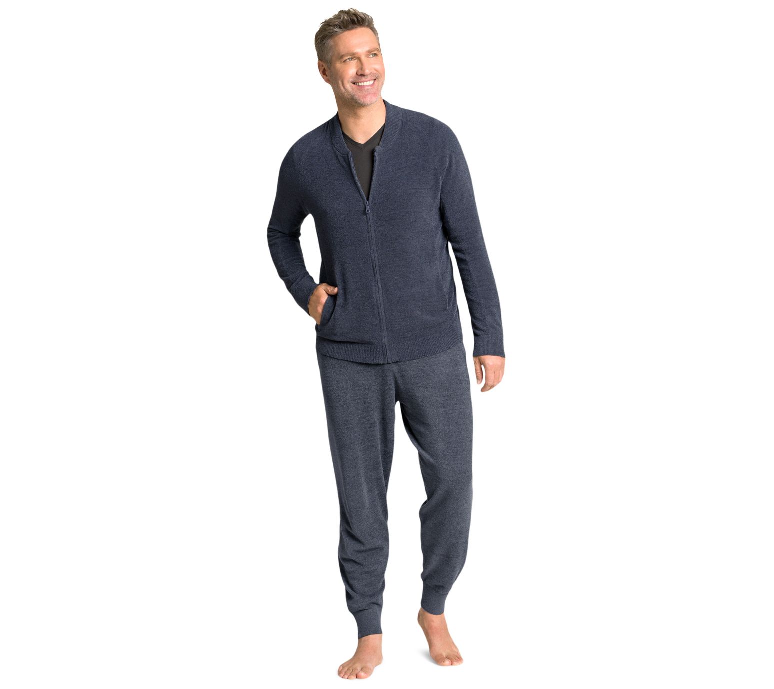 Barefoot Dreams Men's CozyChic Ultra Lite Zip-Front Jacket