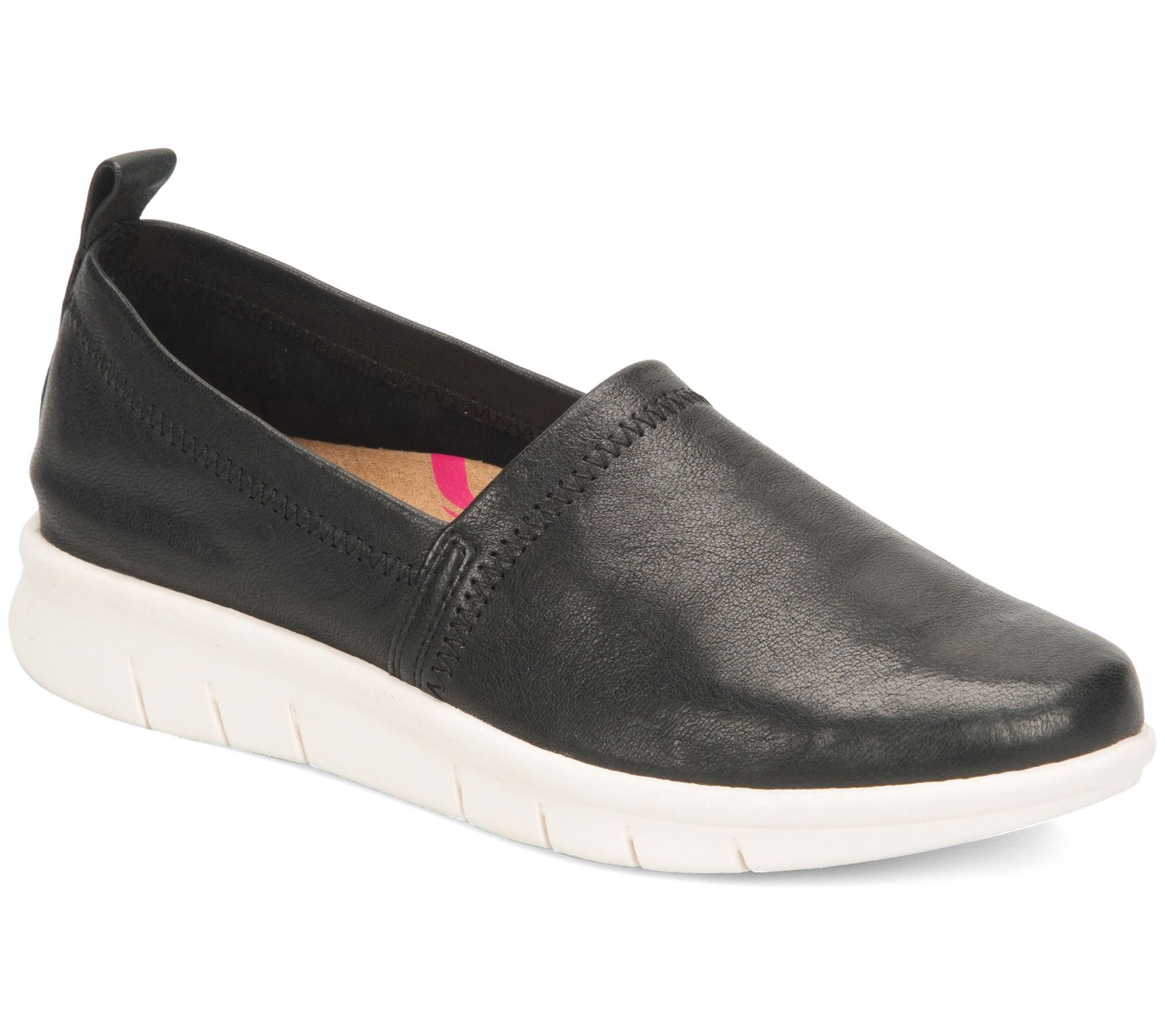 Comforiva Soft Leather Slip-Ons - Carni - QVC.com