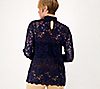Susan Graver Occasions Stretch Lace Long Sleeve Mock Neck Top, 1 of 3