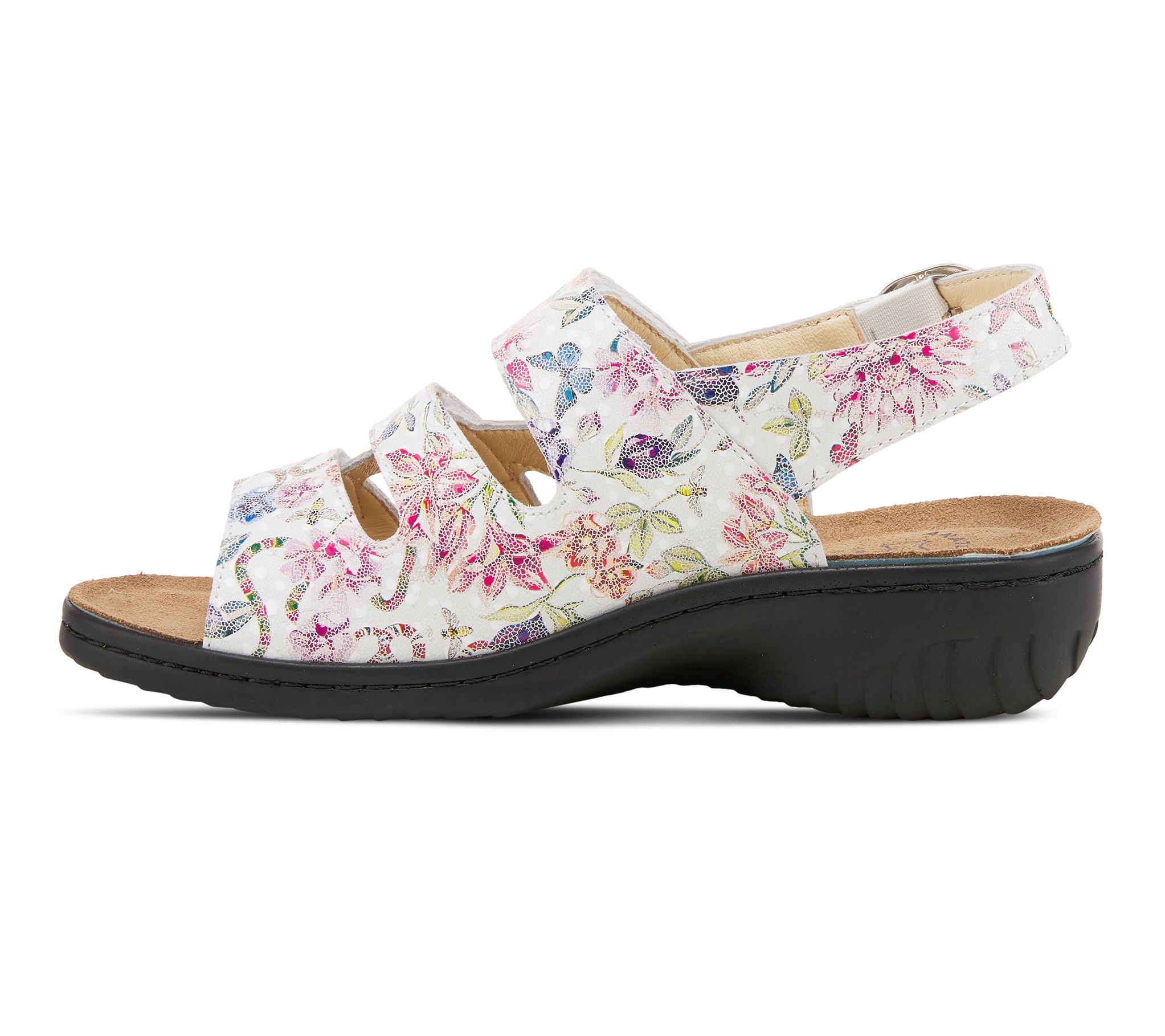 Flexus by Spring Step Leather Sandals - Acamar-Flora - QVC.com