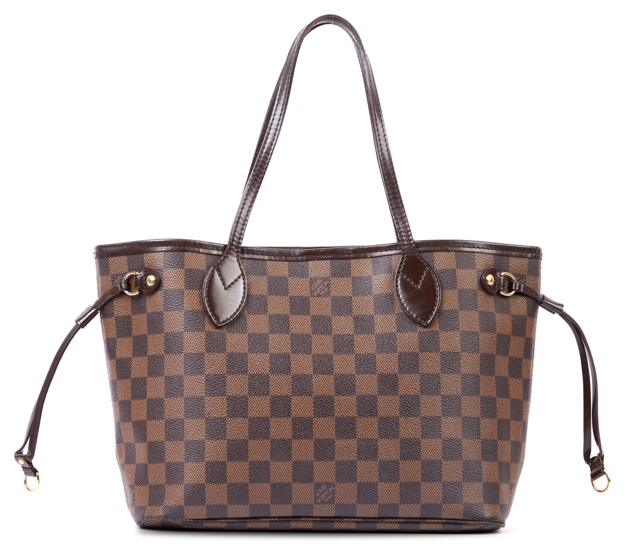 LOUIS VUITTON Authentic Women's Tote Bag Neverfull PM Damier White  Leather
