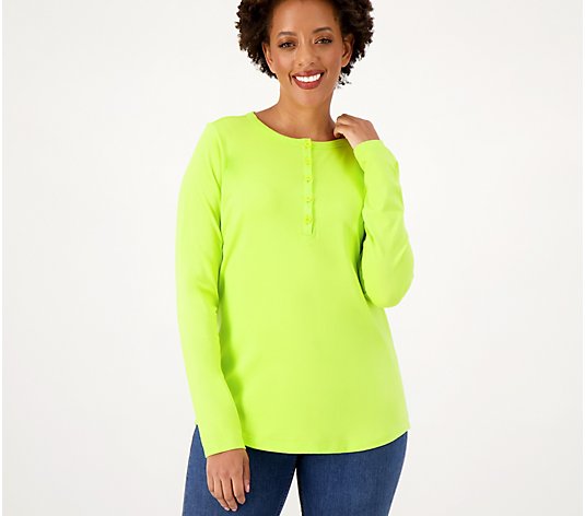 "As Is" Belle by Kim Gravel Primabelle Knit Henley Top