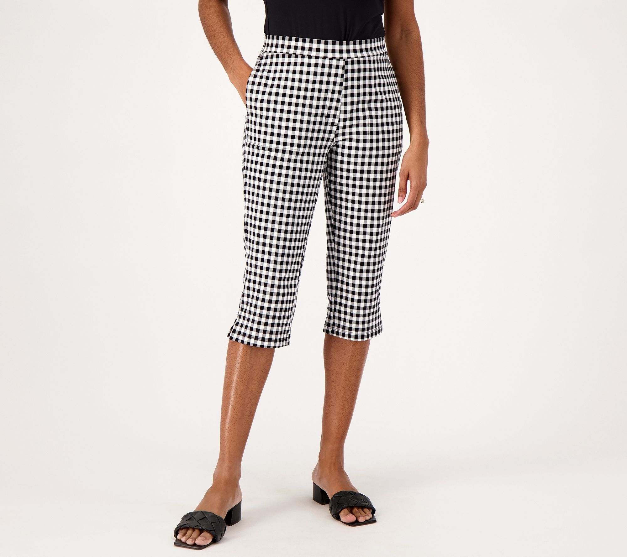 "As Is" Susan Graver Weekend Petite Printed Premium Stretch Pedal Pushers