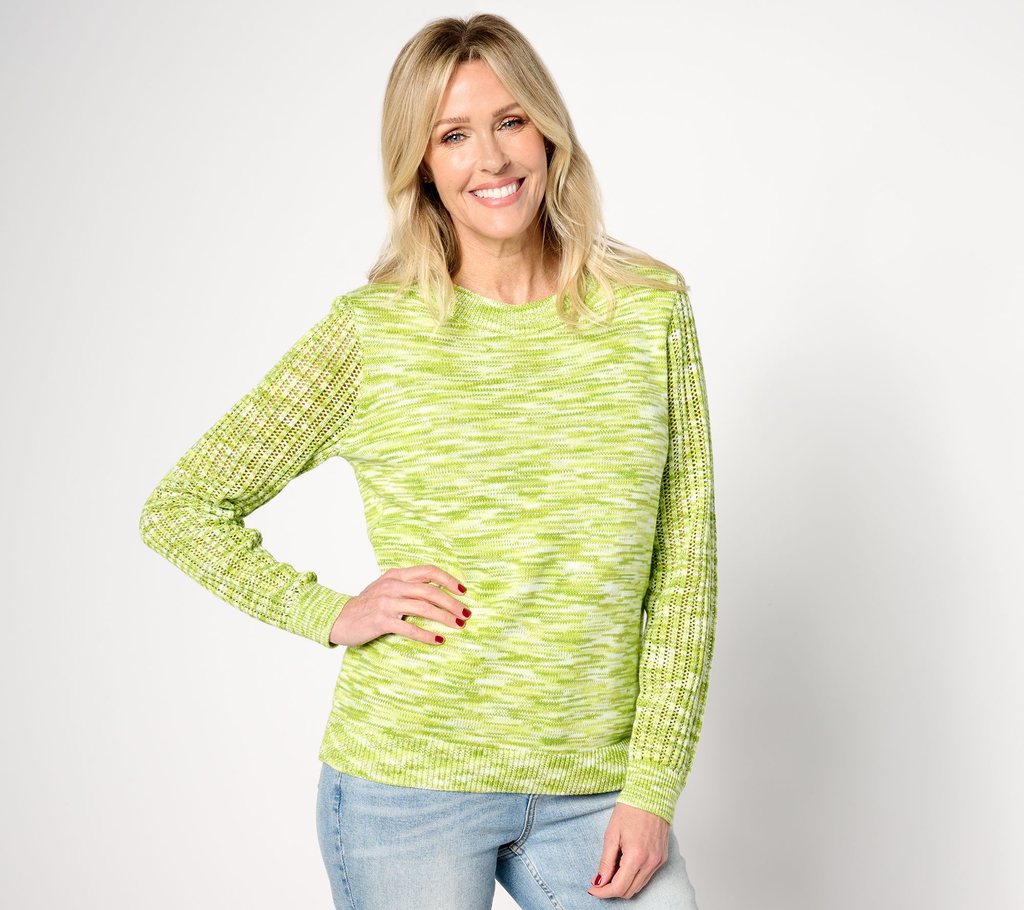 Lucky Brand Women's Waffle Knit Pullover Green Size X-Small – Steals
