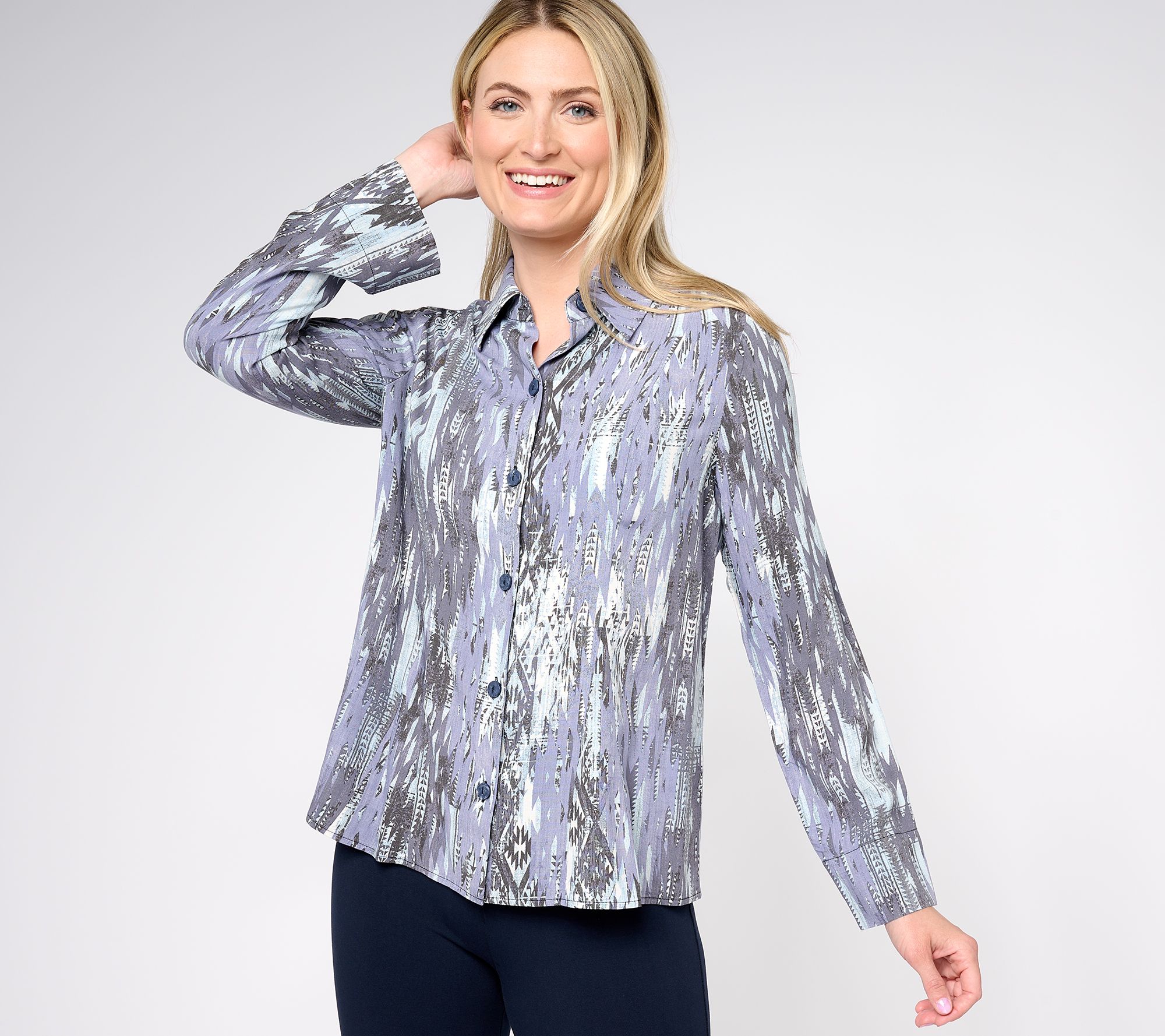 "As Is" Attitudes by Renee Godet Woven Button Front Shirt