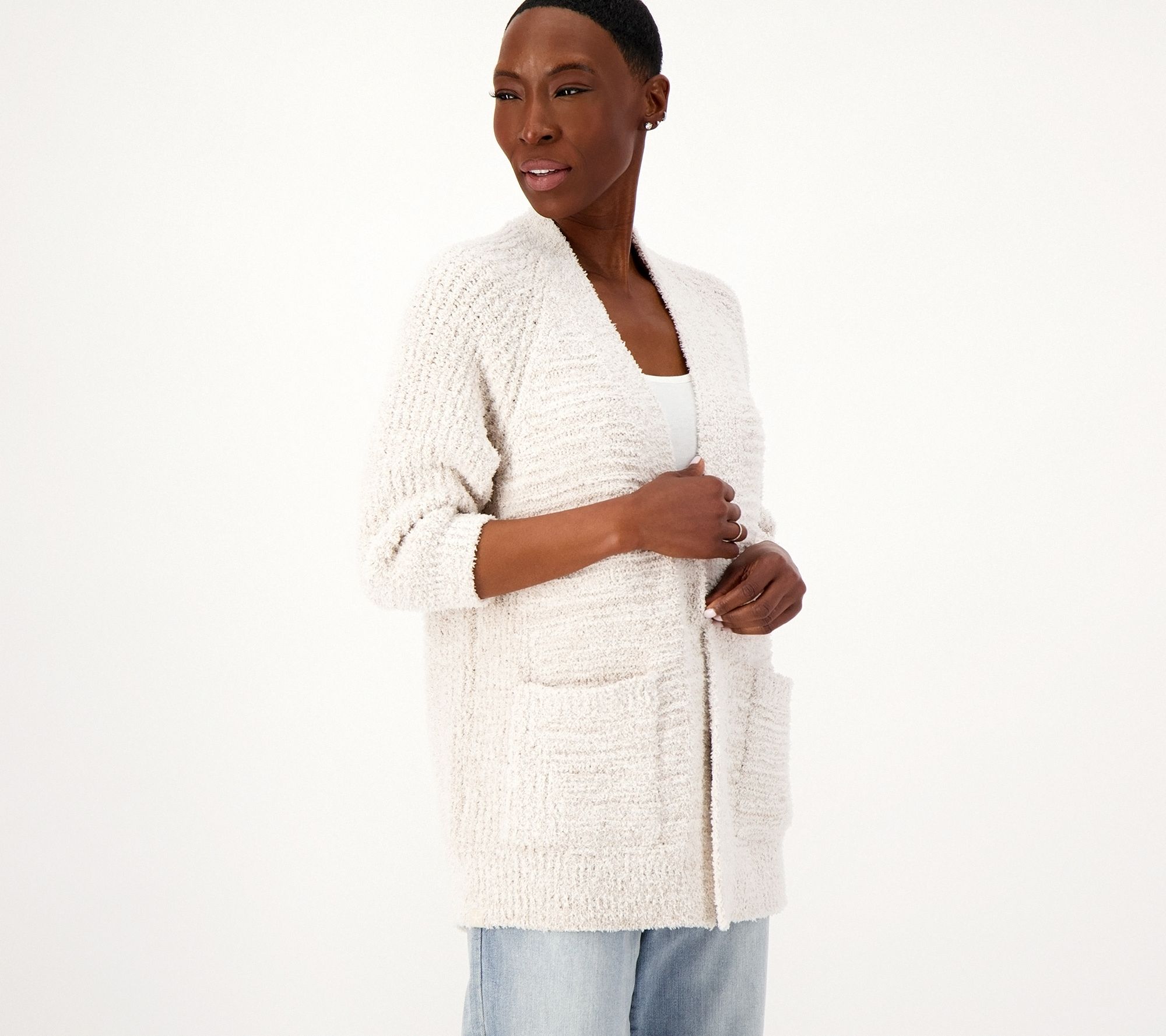 "As Is" Barefoot Dreams CozyTwist Open Front Cardigan