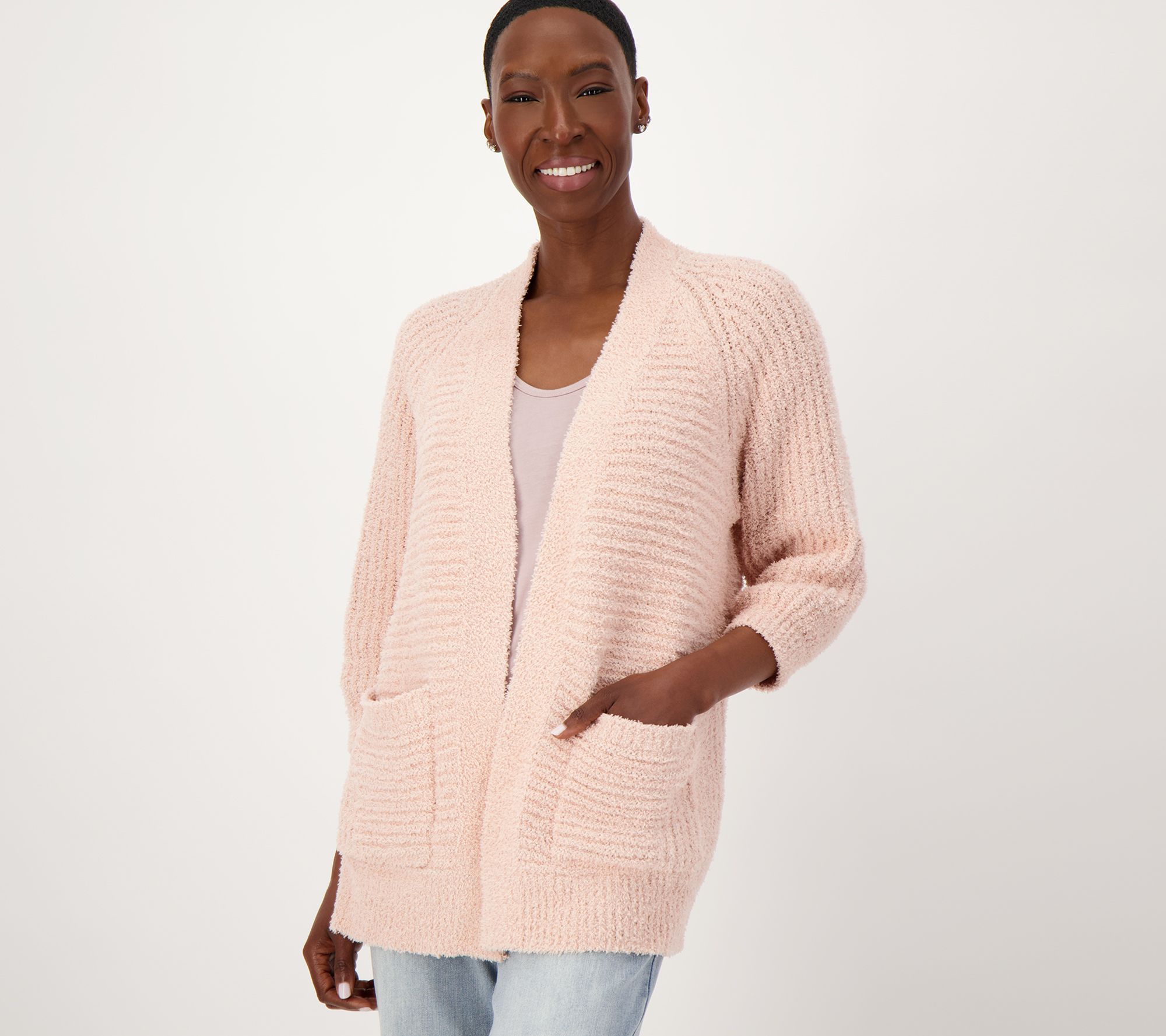 "As Is" Barefoot Dreams CozyTwist Open Front Cardigan