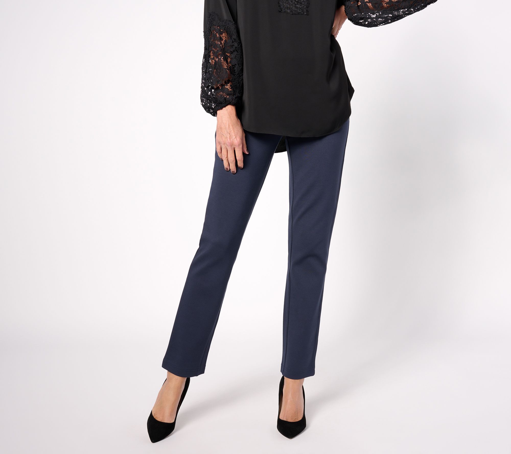 "As Is" Belle by Kim Gravel Regular Perfect Ponte Straight Pant