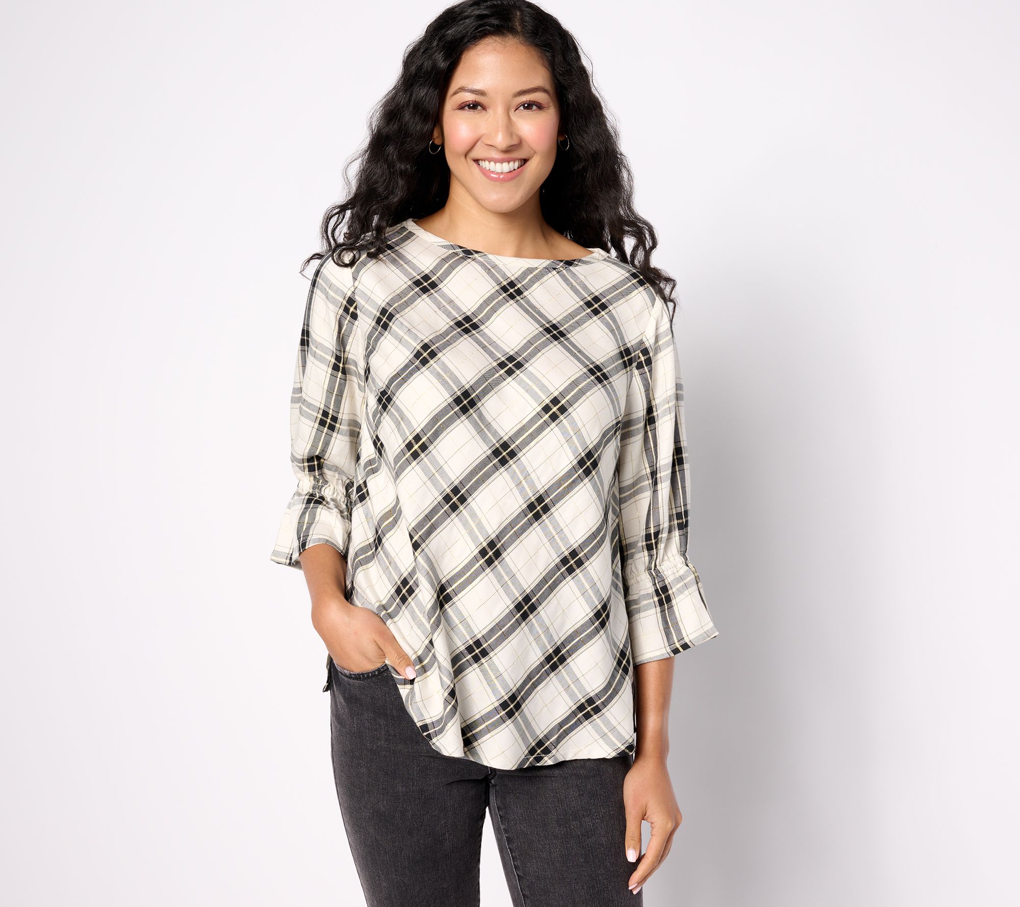 "As Is" Denim & Co. Signature Novelty Top