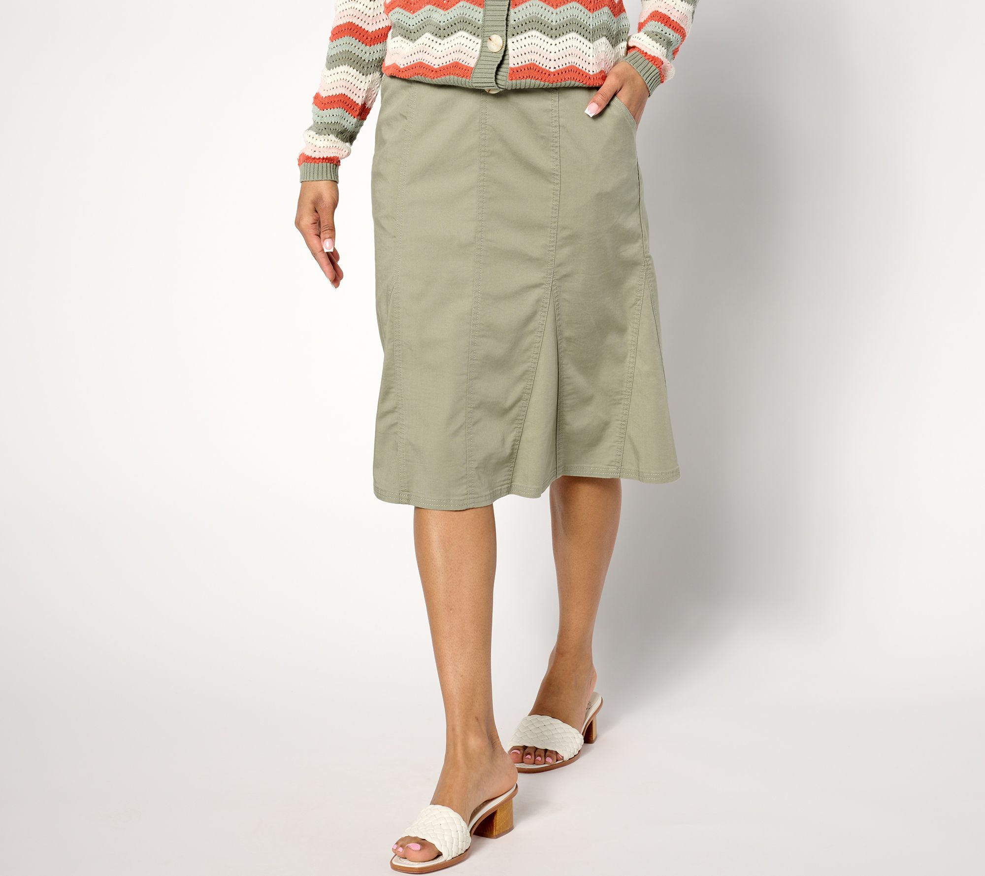"As Is" AnyBody Petite Tencel Denim Pull On Skirt