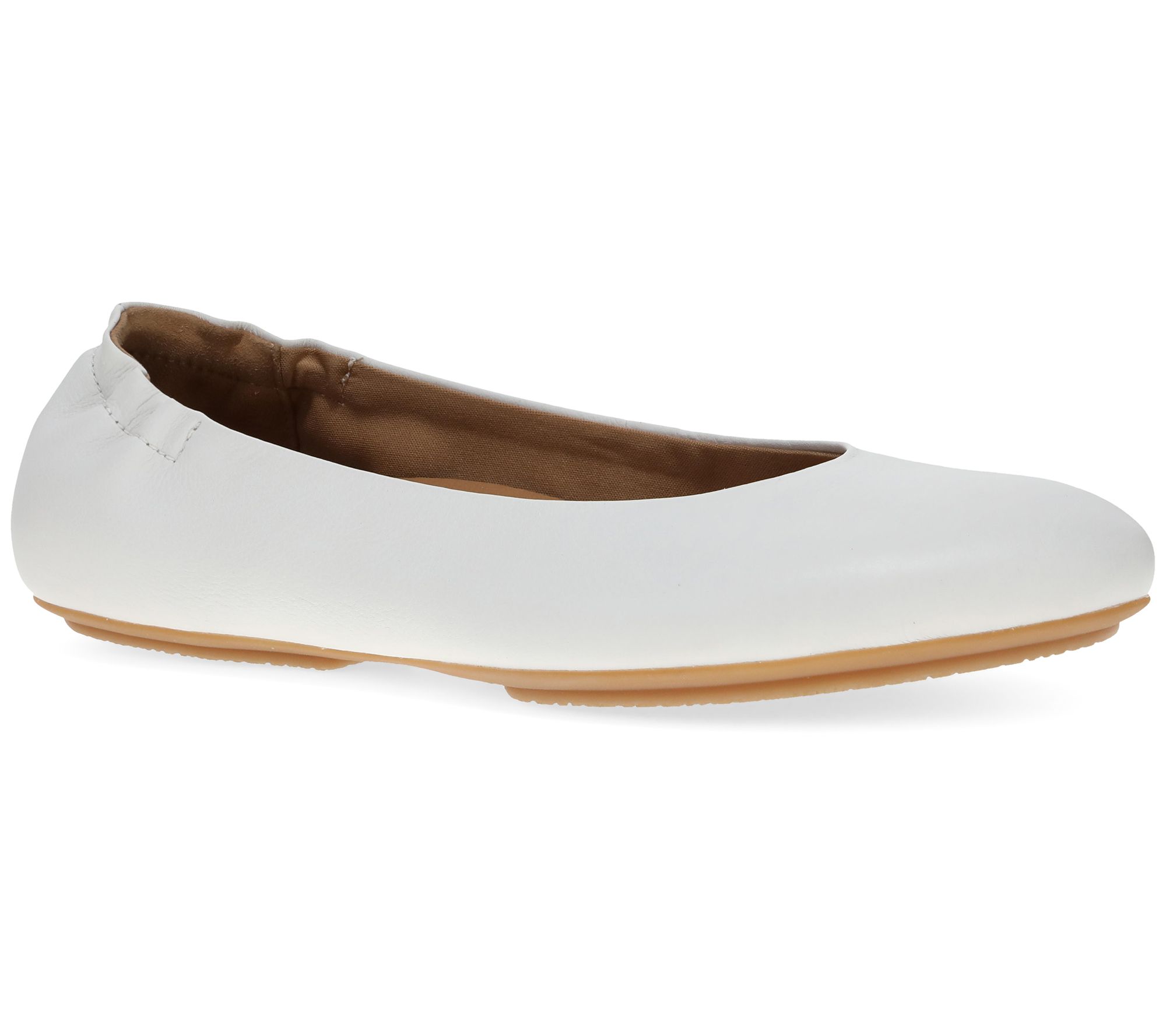 Dansko White Smooth Leather Slip On Ballet Flat- Mollie