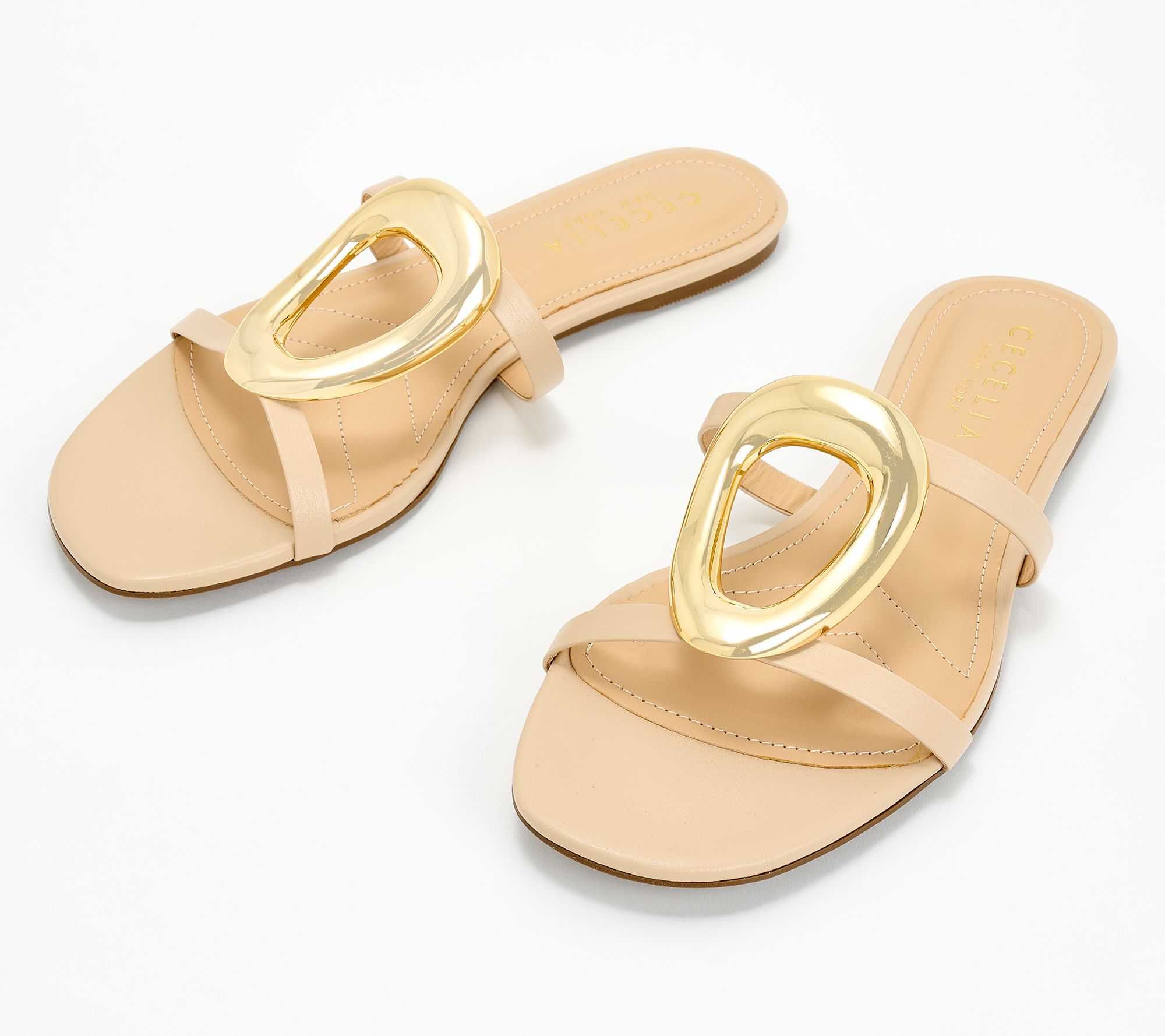 As Is Cecelia New York Leather Slide Sandals - Mig