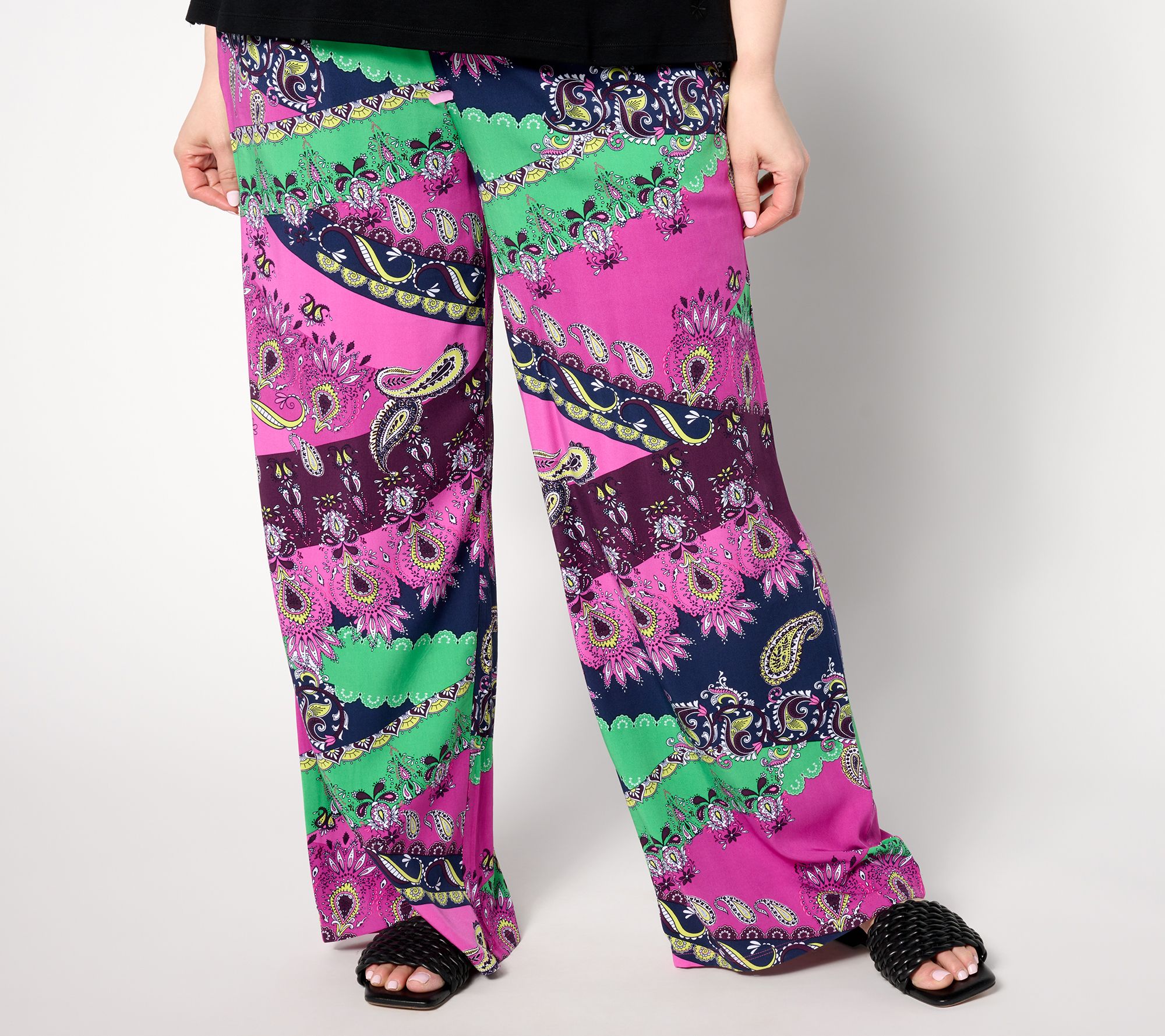 "As Is" Attitudes by Renee Petite Silk Blend Wide Leg Pant