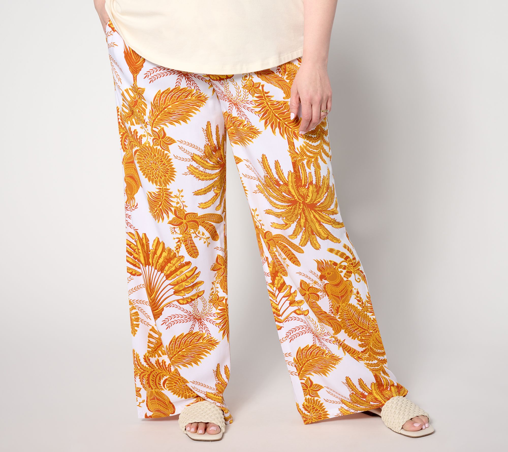 "As Is" Attitudes by Renee Petite Silk Blend Wide Leg Pant