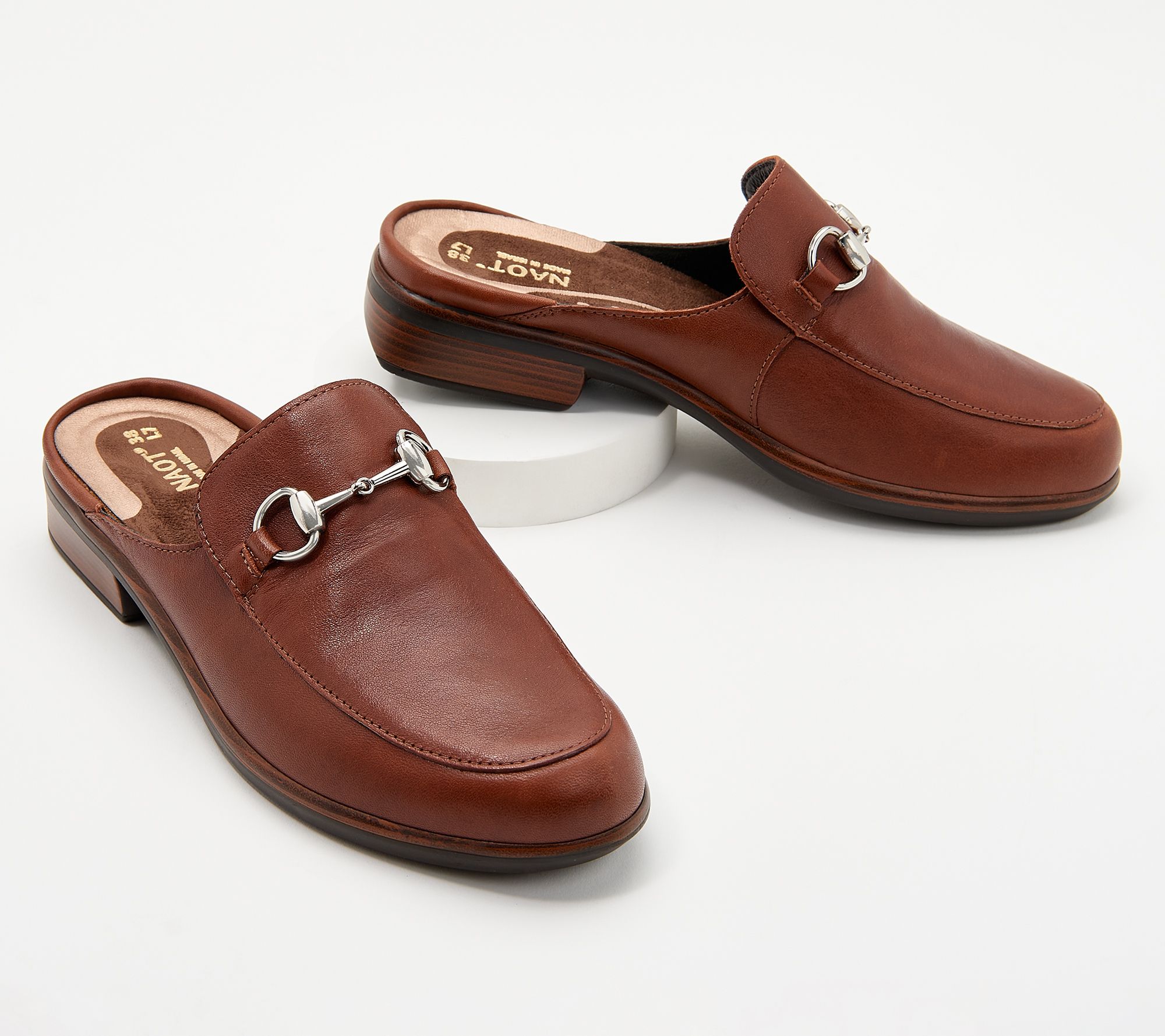 As Is Naot Leather Buckle Mules- Halny