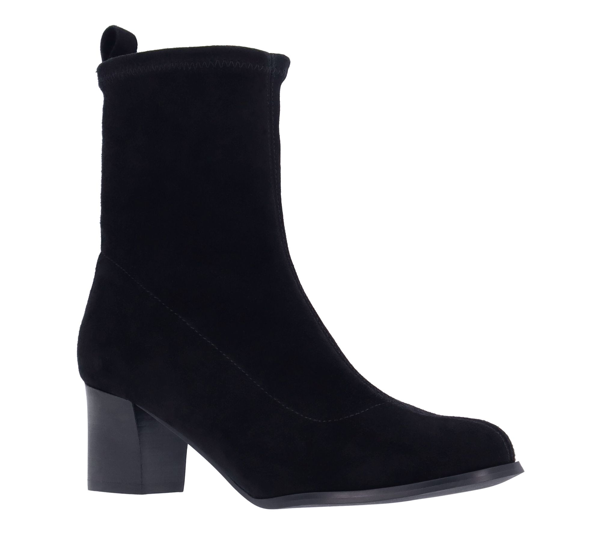 L'Amour Des Pieds Suede Stacked Heel Bootie - P icarus