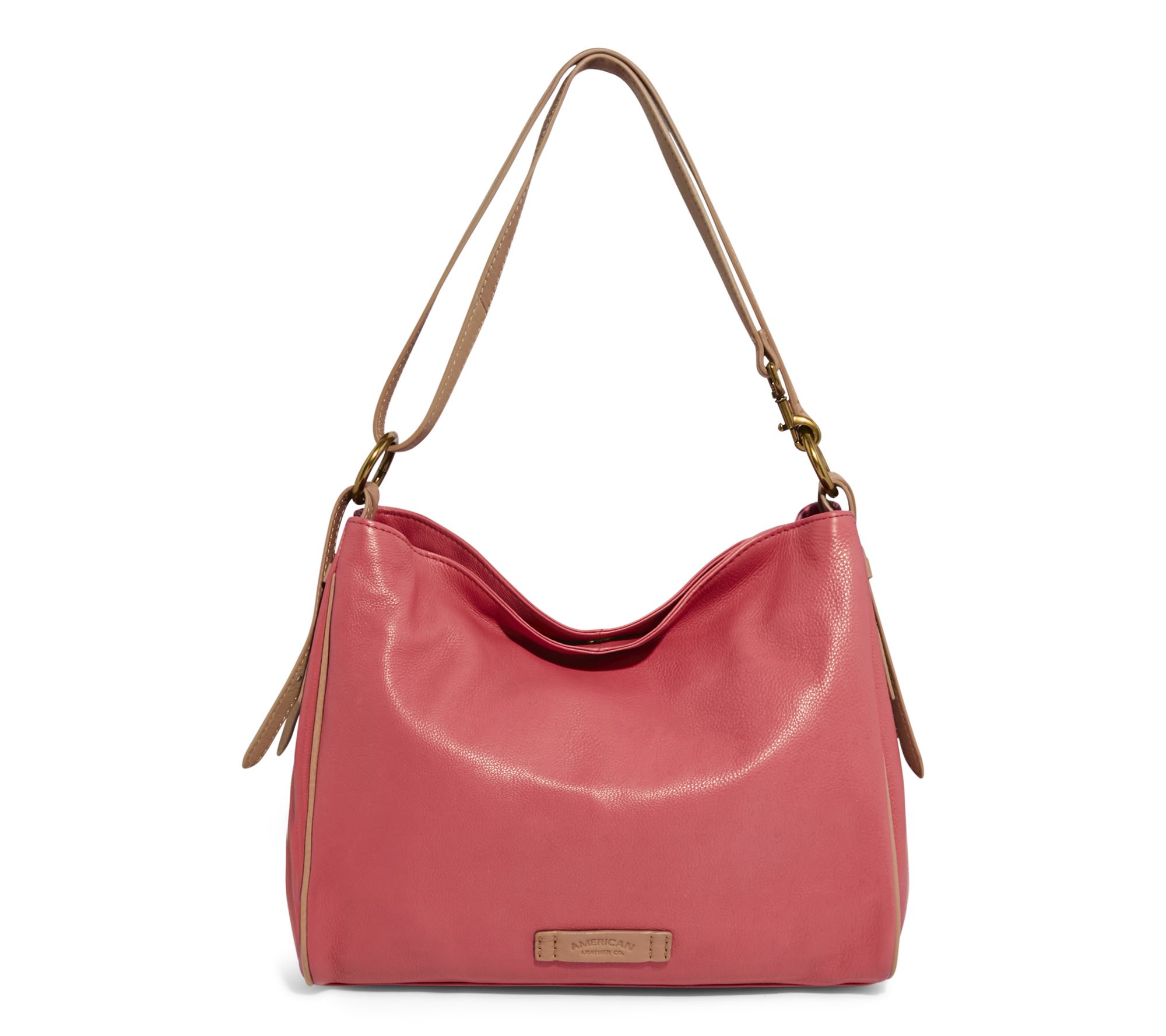 American Leather Co. Leather Dean Double Entry Hobo Bag