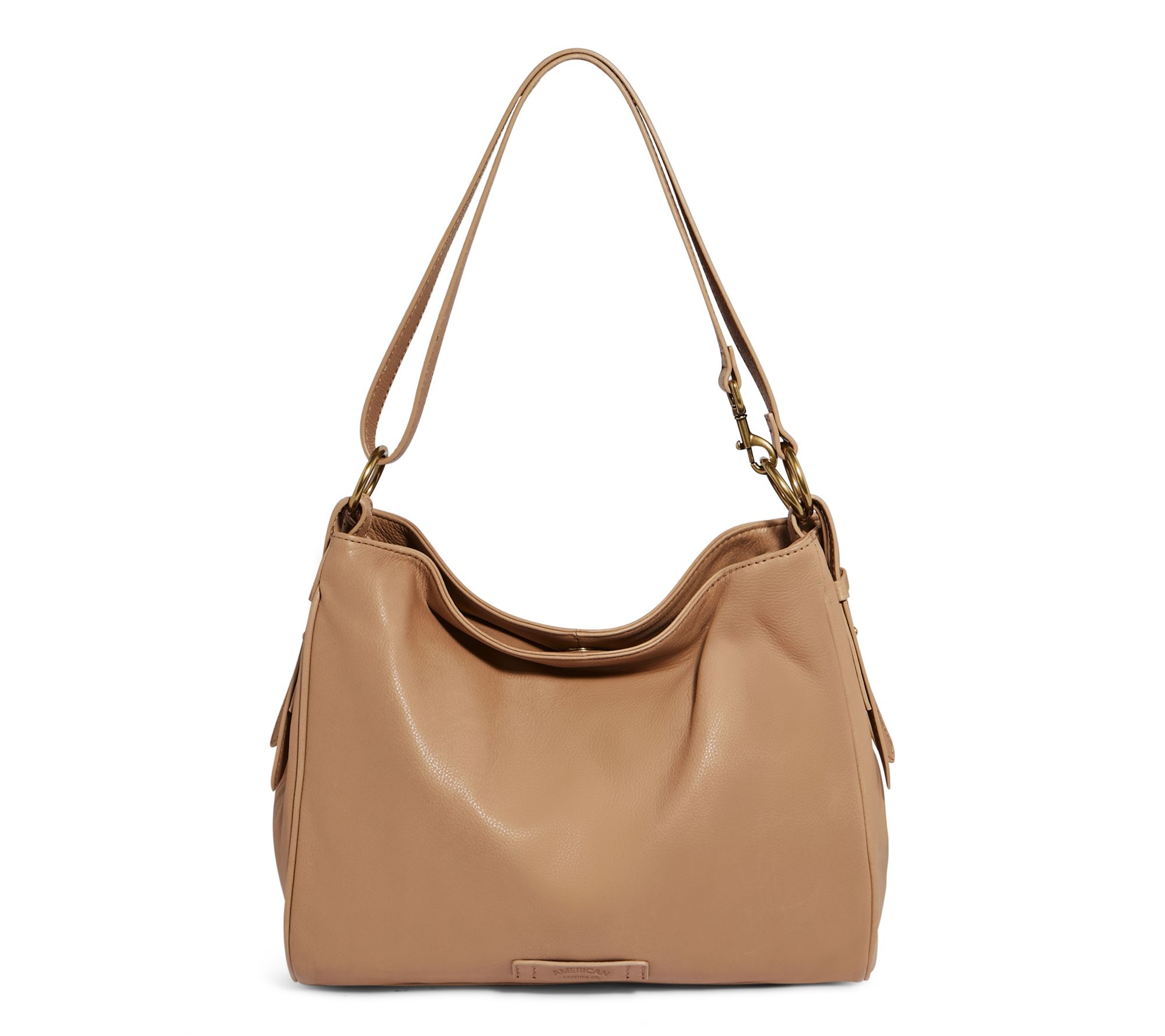 American Leather Co. Leather Dean Double Entry Hobo Bag