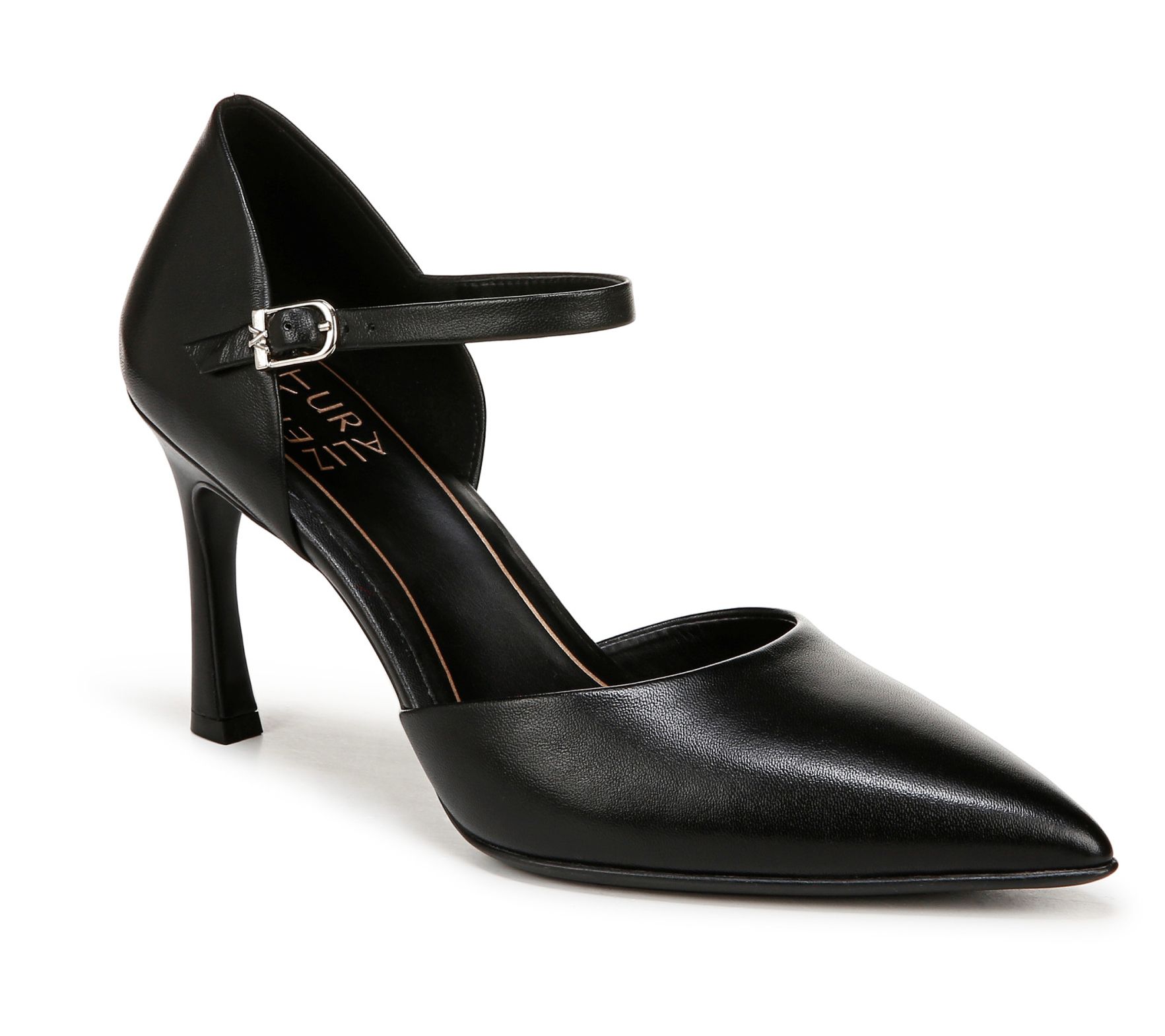 Naturalizer Leather Ankle Strap Pumps- Amber